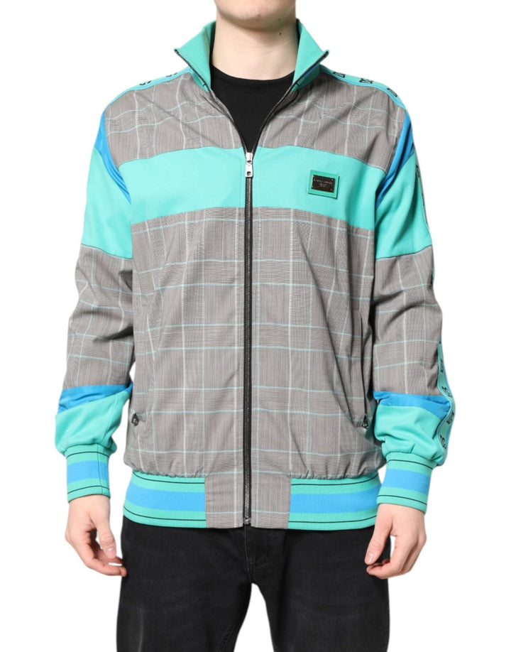 Dolce & Gabbana Multicolor Plaid Full Zip Windbreaker Jacket - RIMODA