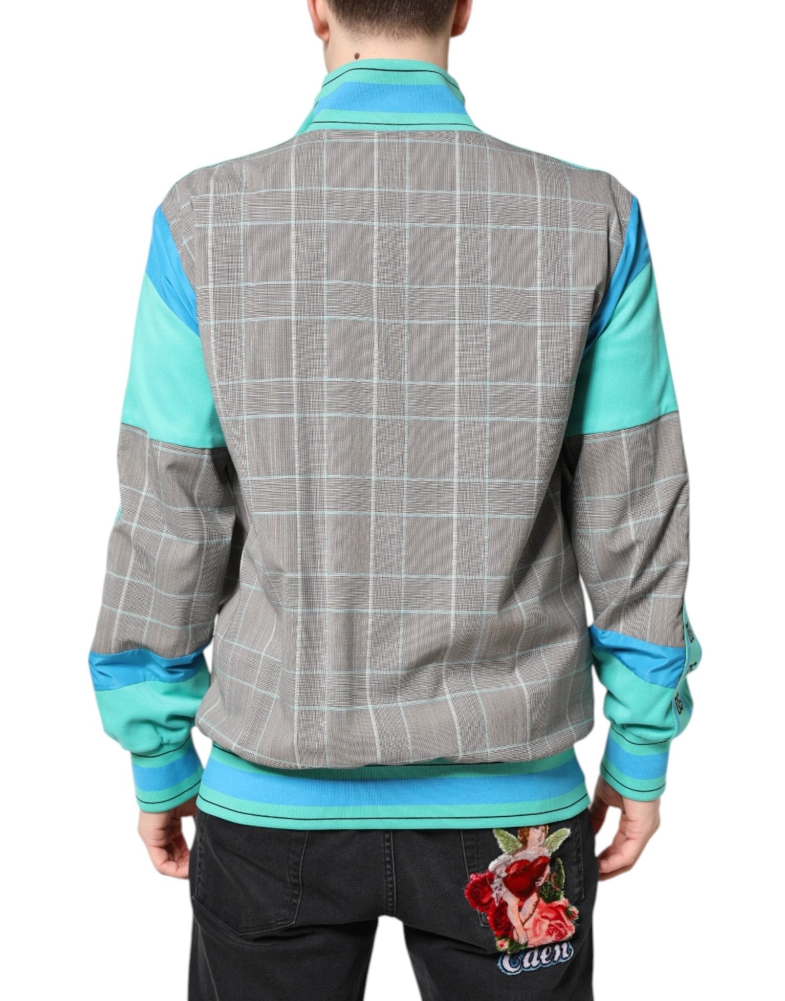 Dolce & Gabbana Multicolor Plaid Full Zip Windbreaker Jacket - RIMODA