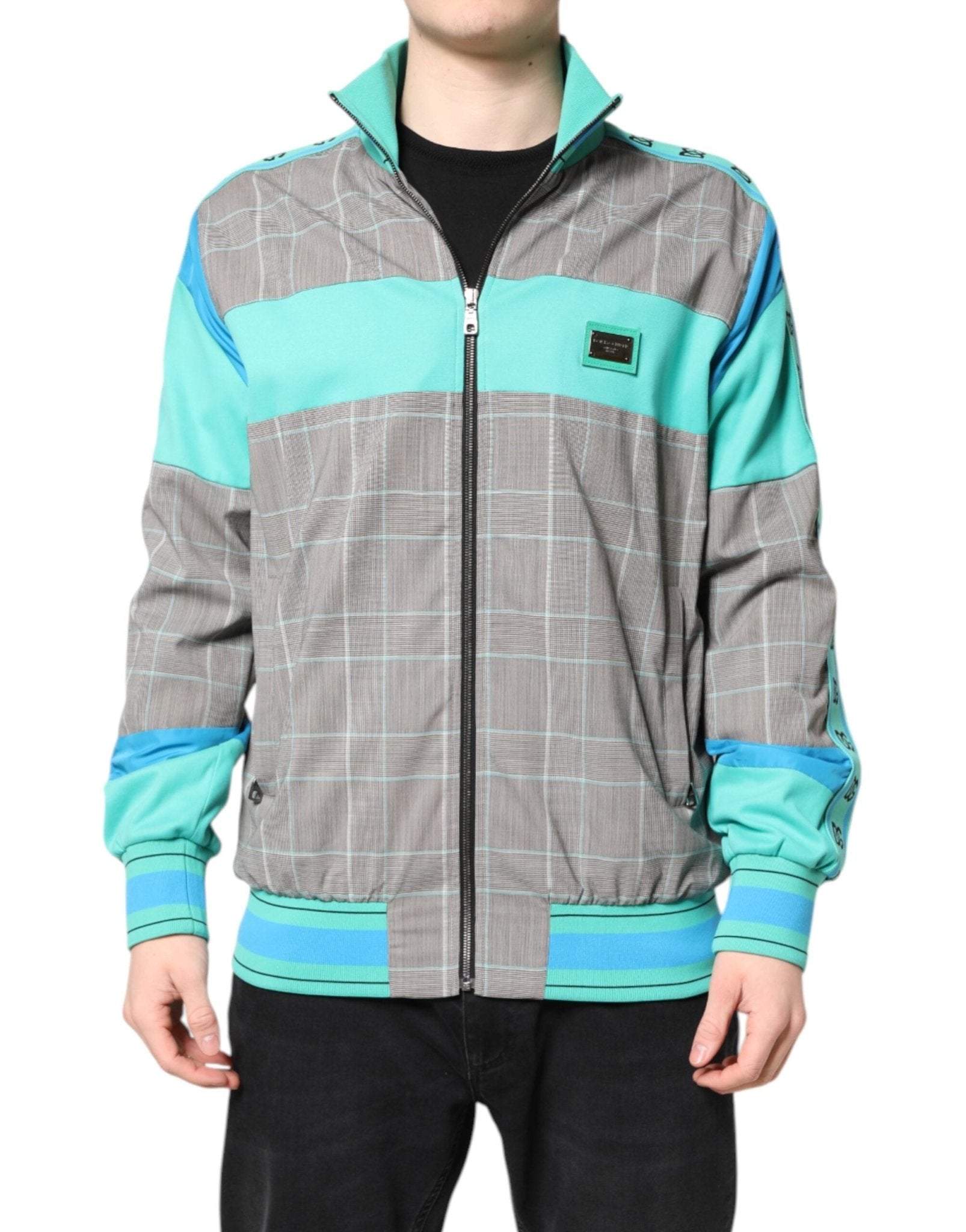 Dolce & Gabbana Multicolor Plaid Full Zip Windbreaker Jacket - RIMODA