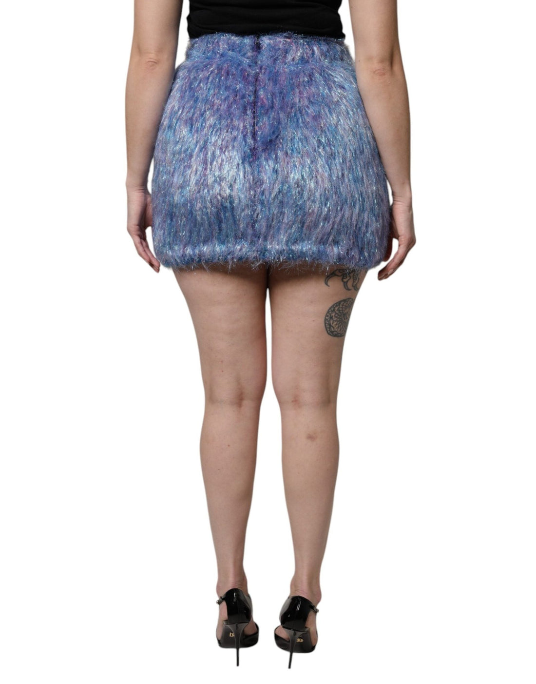 Dolce & Gabbana Multicolor Plush Fabric High Waist Mini Skirt - RIMODA
