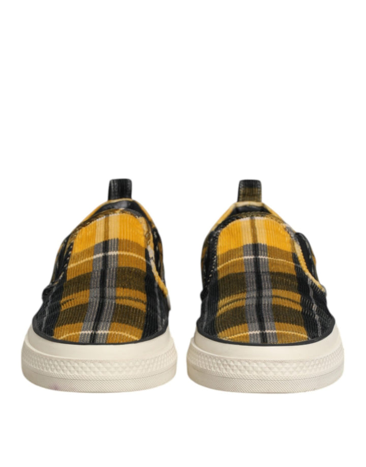 Dolce & Gabbana Multicolor Portofino Tartan Check Sneakers Shoes - RIMODA