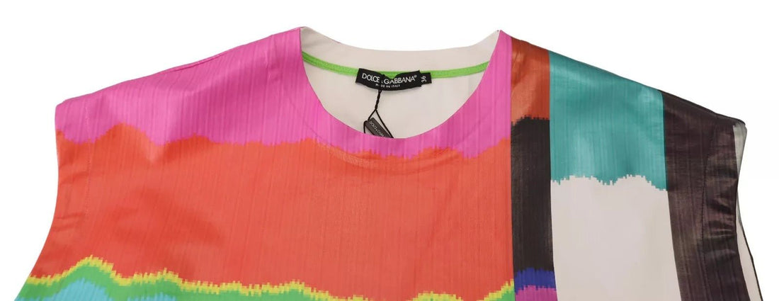 Dolce & Gabbana Multicolor Print Blouse Cotton Tank TV Print T-shirt - RIMODA