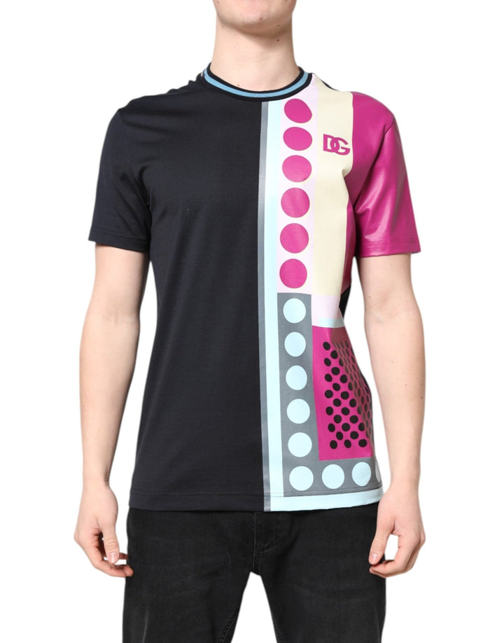 Dolce & Gabbana Multicolor Printed Logo Short Sleeve T-shirt - RIMODA