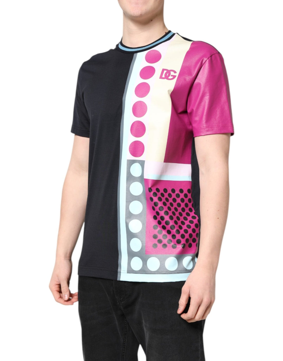 Dolce & Gabbana Multicolor Printed Logo Short Sleeve T-shirt - RIMODA