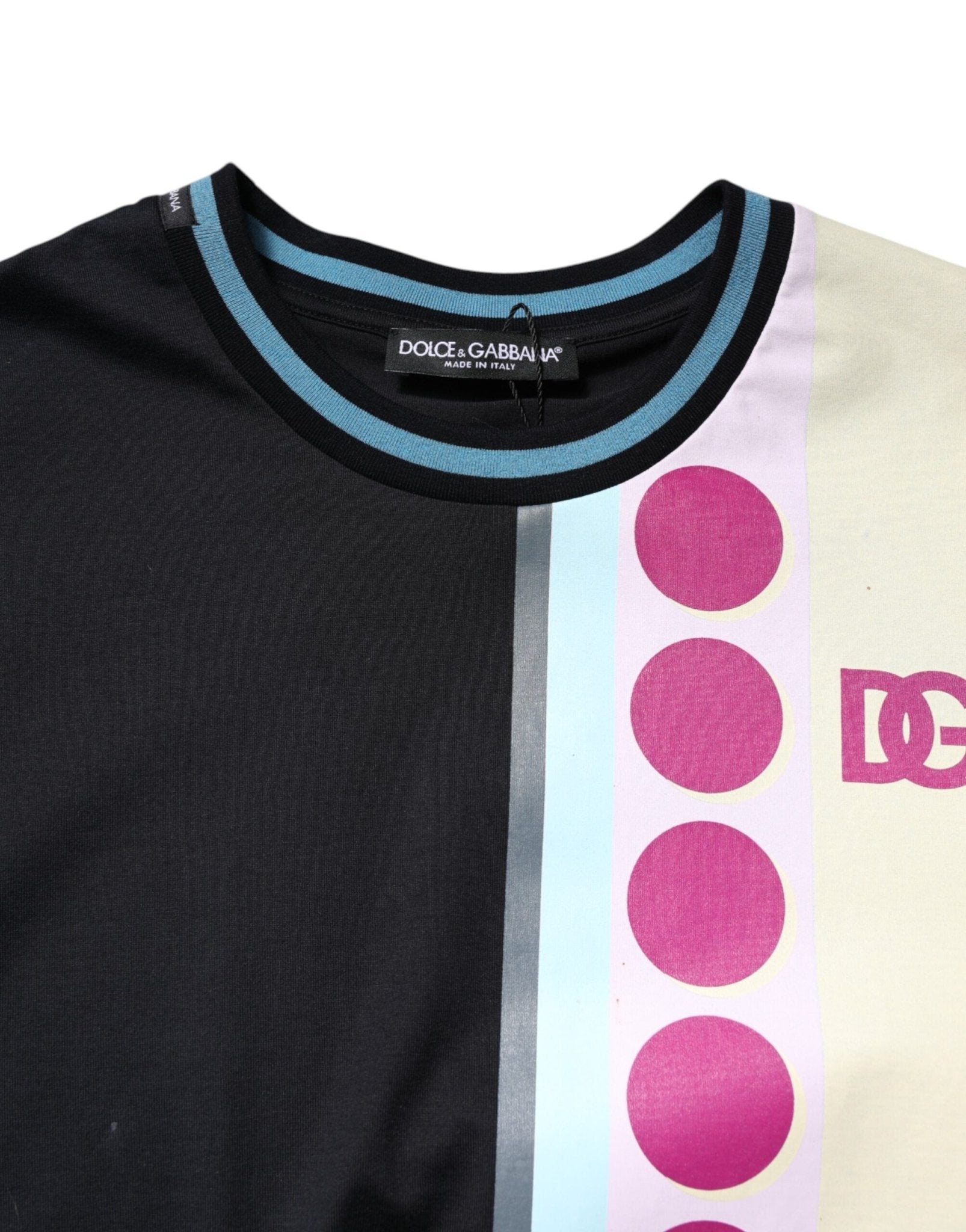 Dolce & Gabbana Multicolor Printed Logo Short Sleeve T-shirt - RIMODA