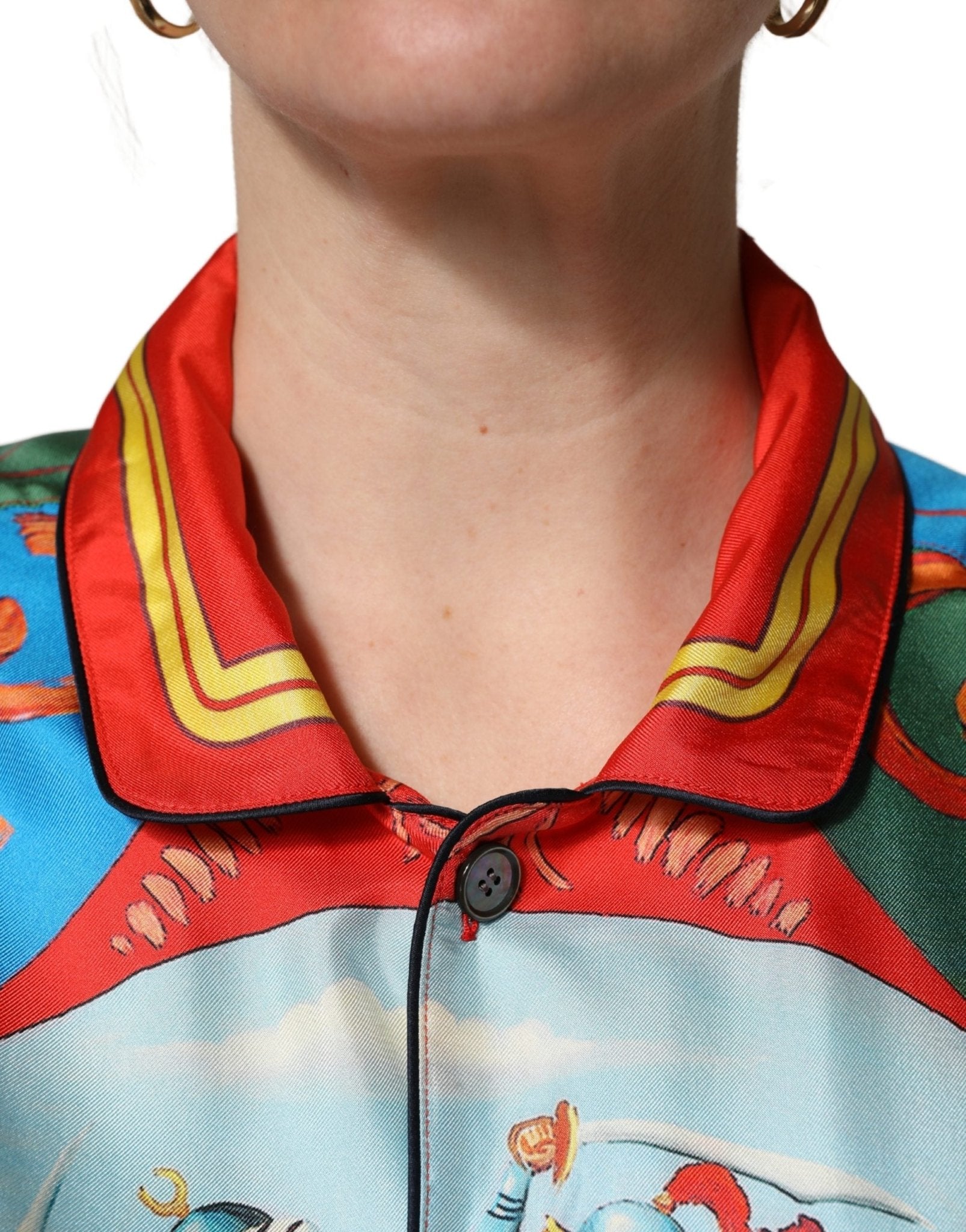 Dolce & Gabbana Multicolor Printed Long Sleeve Button Down Shirt Top - RIMODA