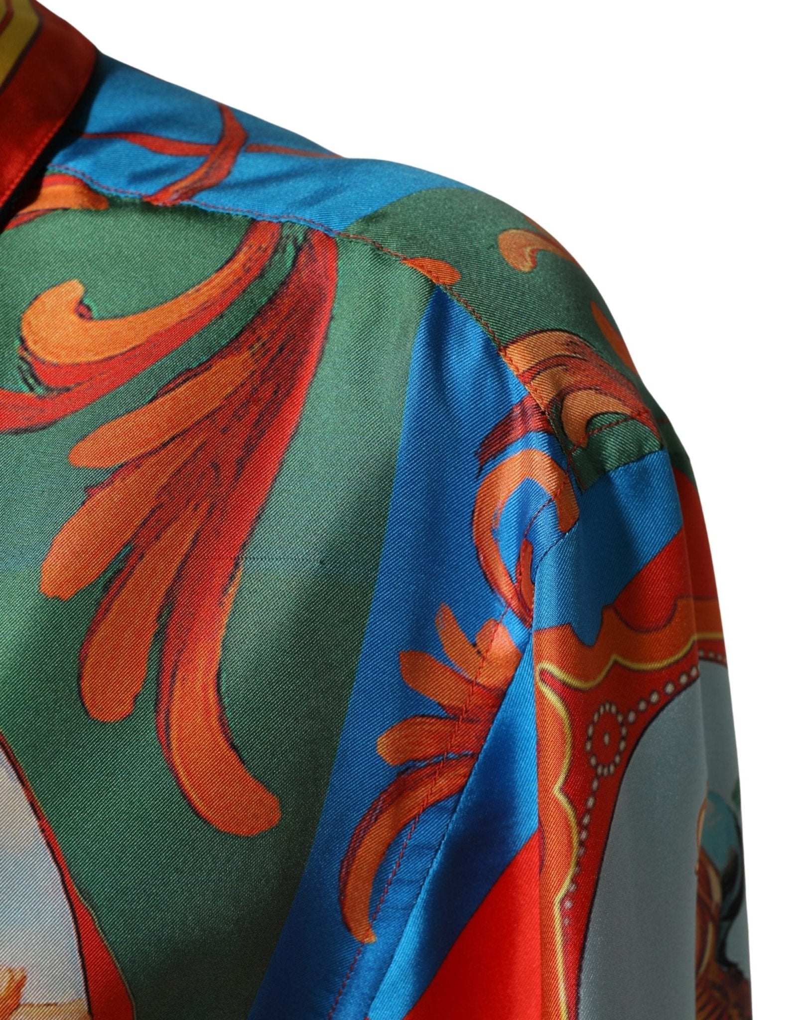 Dolce & Gabbana Multicolor Printed Long Sleeve Button Down Shirt Top - RIMODA