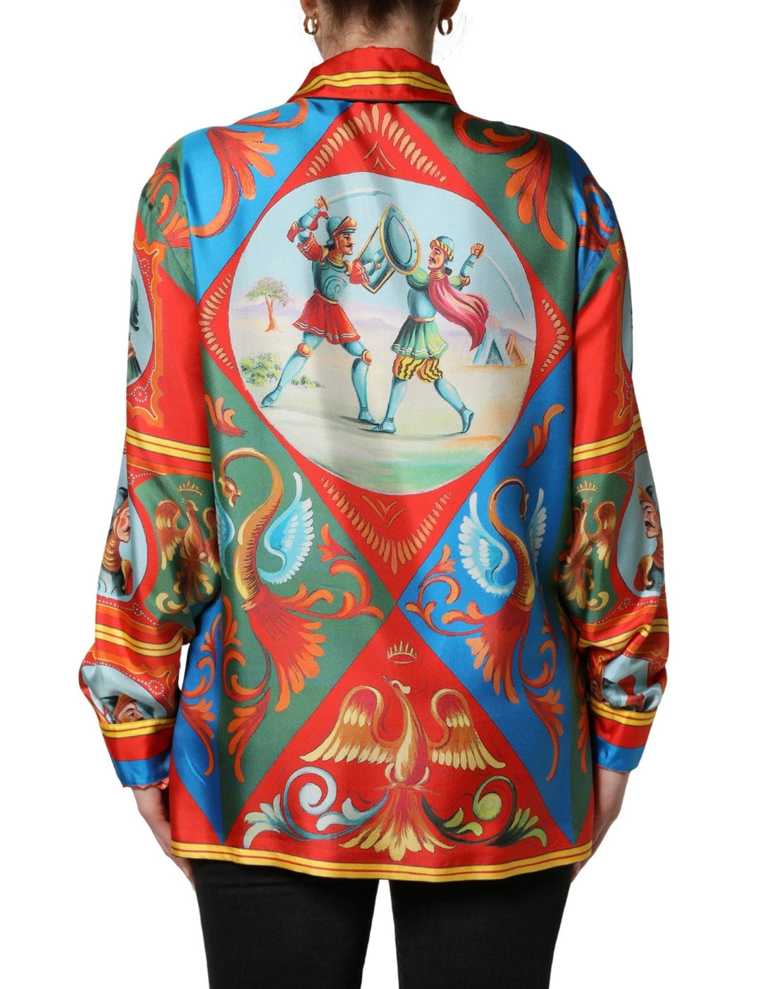 Dolce & Gabbana Multicolor Printed Long Sleeve Button Down Shirt Top - RIMODA