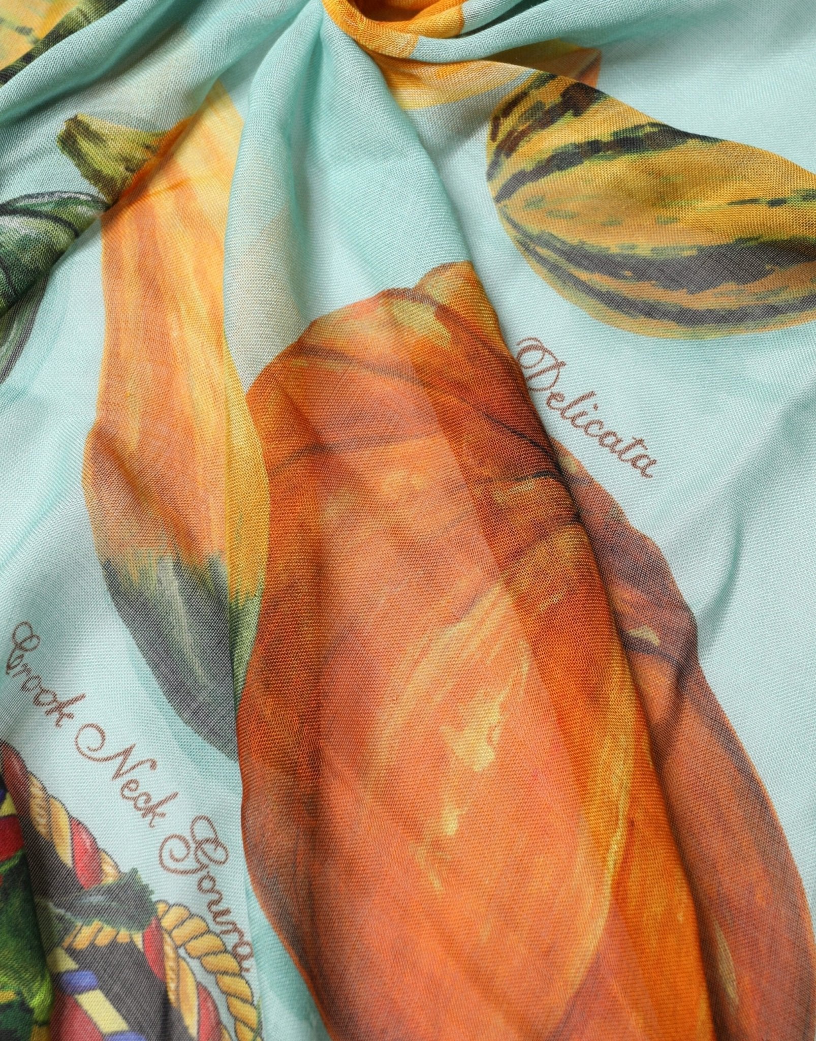 Dolce & Gabbana Multicolor Pumpkin Cashmere Stole 137cm x 133cm Scarf - RIMODA