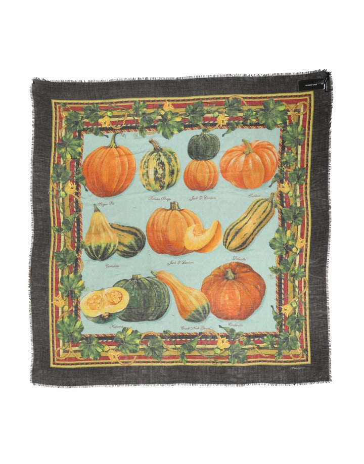 Dolce & Gabbana Multicolor Pumpkin Cashmere Stole 137cm x 133cm Scarf - RIMODA
