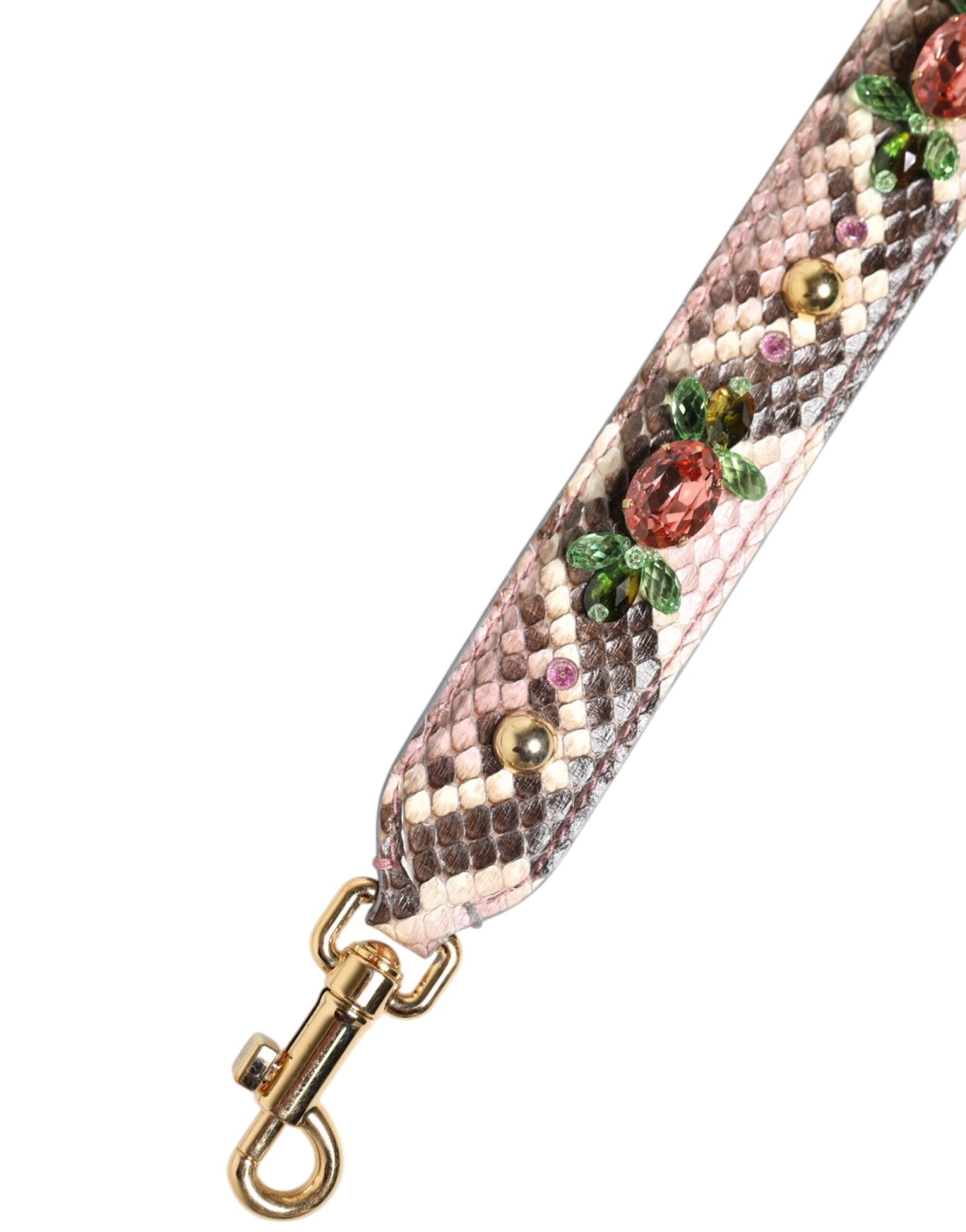 Dolce & Gabbana Multicolor Python Embellished Crystal Stud Shoulder Strap - RIMODA