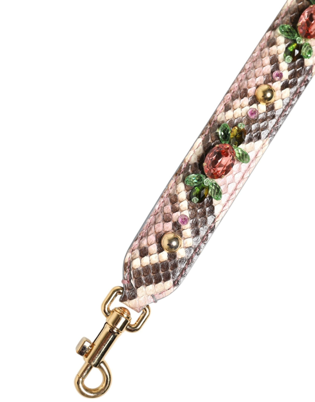 Dolce & Gabbana Multicolor Python Embellished Crystal Stud Shoulder Strap - RIMODA