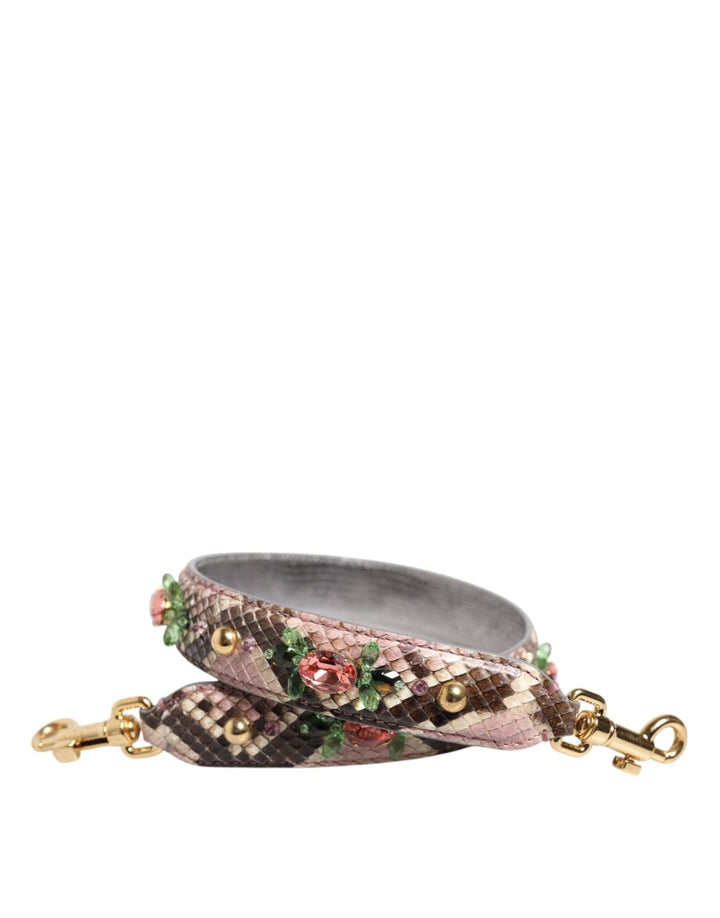 Dolce & Gabbana Multicolor Python Embellished Crystal Stud Shoulder Strap - RIMODA