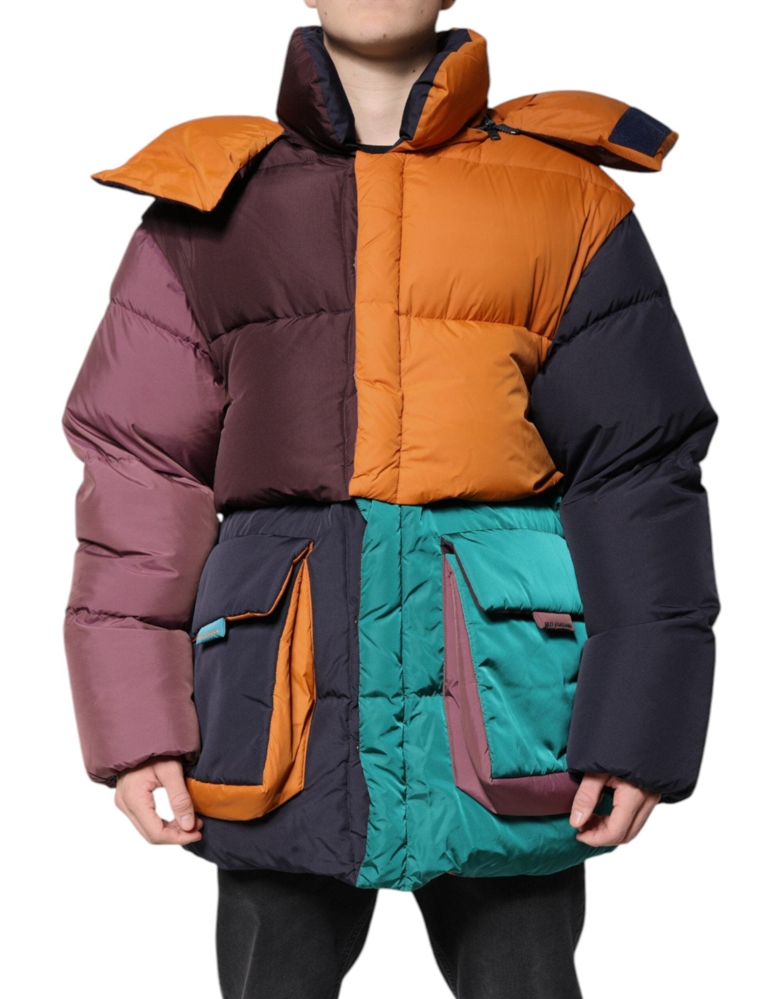 Dolce & Gabbana Multicolor Quilted Hooded Puffer Jacket - RIMODA