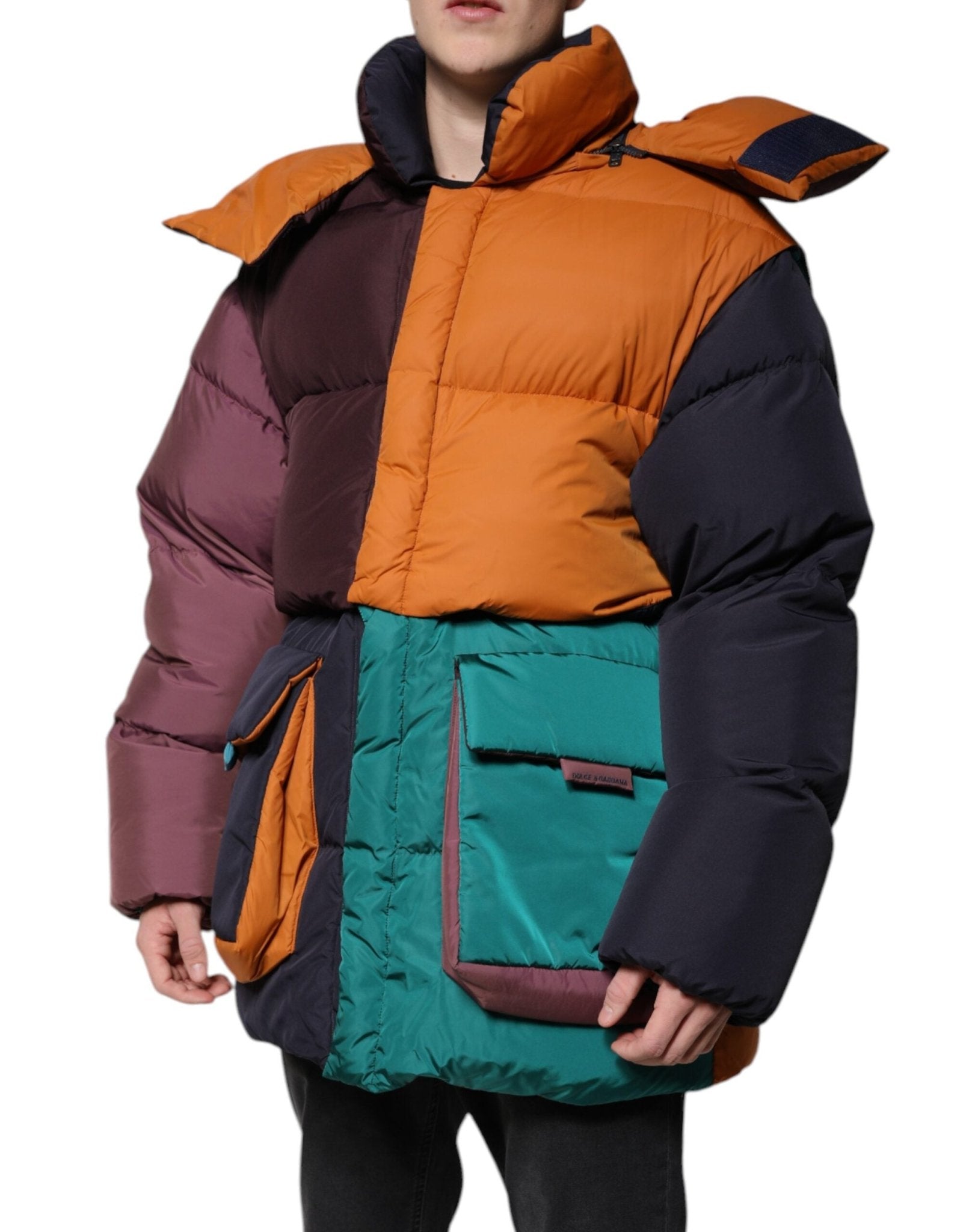 Dolce & Gabbana Multicolor Quilted Hooded Puffer Jacket - RIMODA
