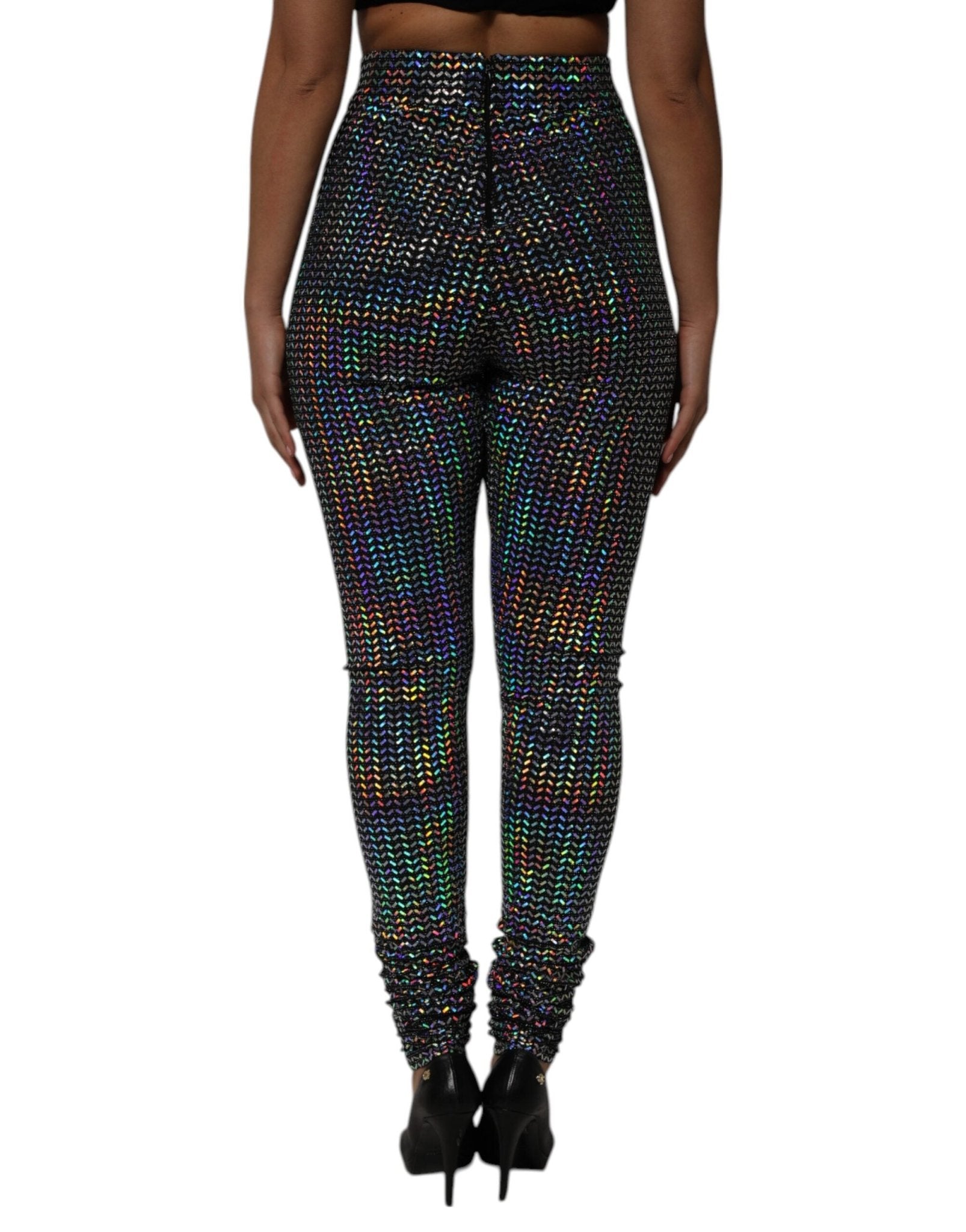 Dolce & Gabbana Multicolor Sequined Leggings Trouser Pants - RIMODA