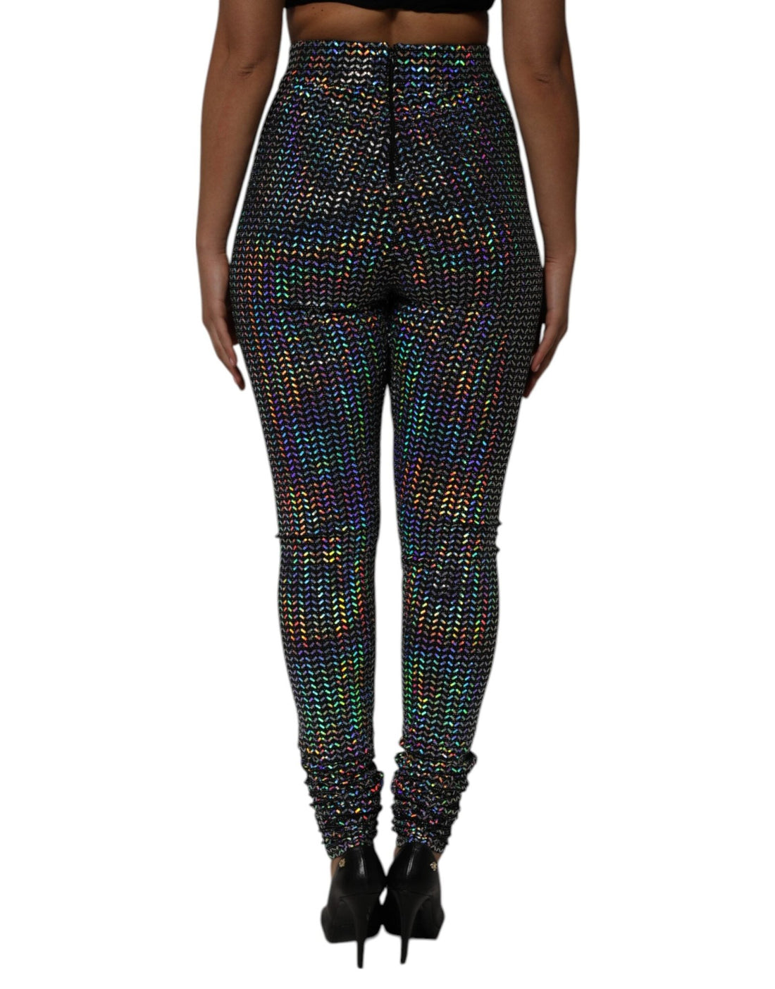 Dolce & Gabbana Multicolor Sequined Leggings Trouser Pants - RIMODA