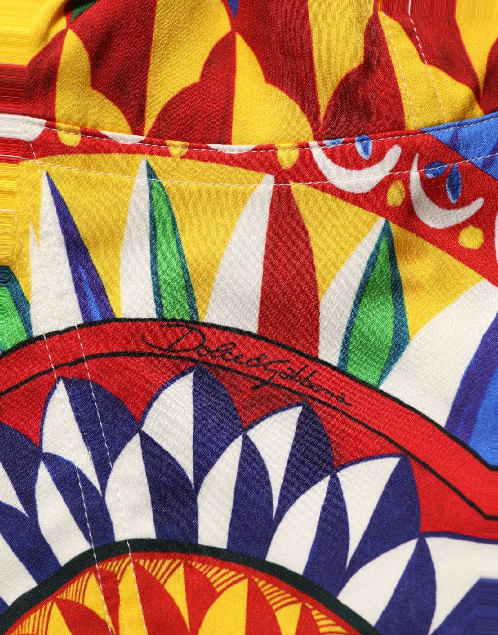 Dolce & Gabbana Multicolor Silk Carretto Print Cropped Tank Top - RIMODA