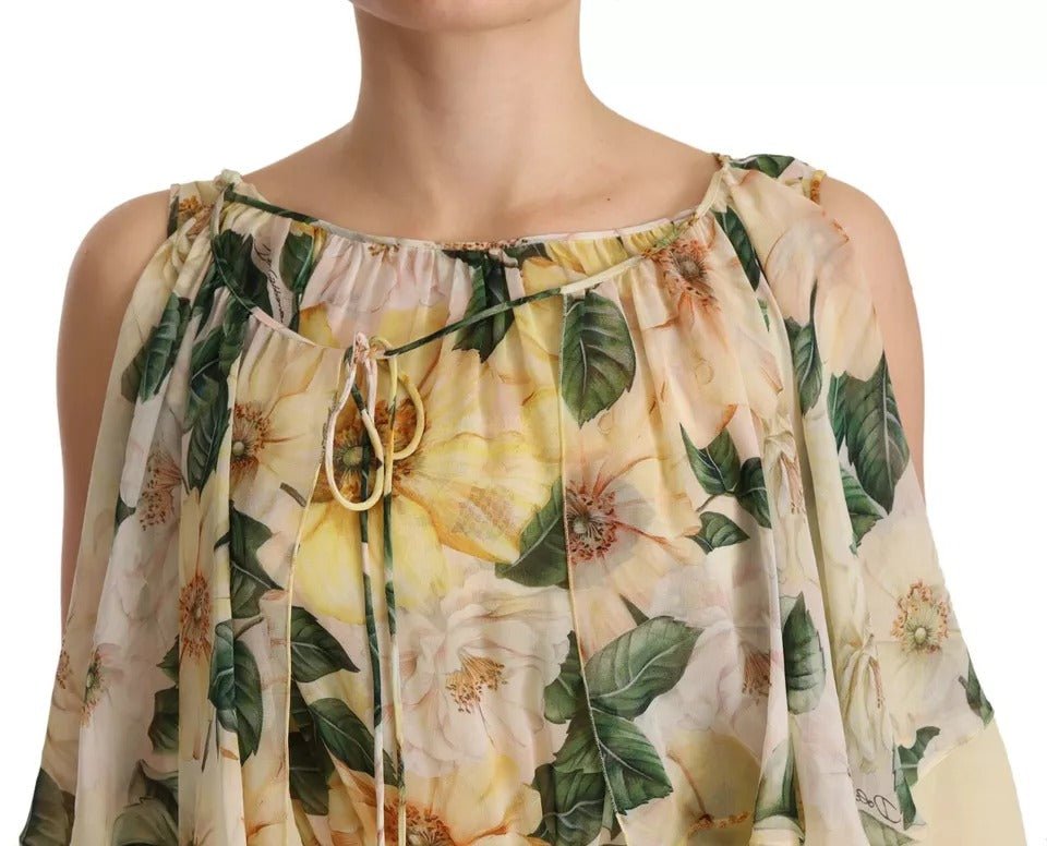 Dolce & Gabbana Multicolor Silk Floral Print Long Maxi Dress - RIMODA