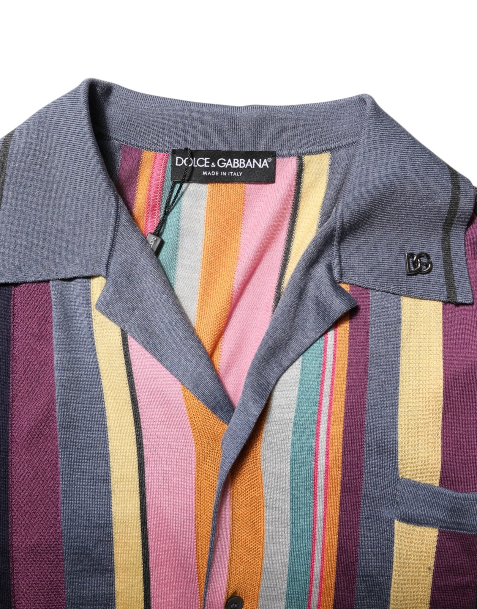 Dolce & Gabbana Multicolor Stripes Collared Men Polo T-shirt - RIMODA