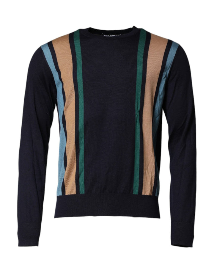 Dolce & Gabbana Multicolor Stripes Crew Neck Pullover Sweater - RIMODA