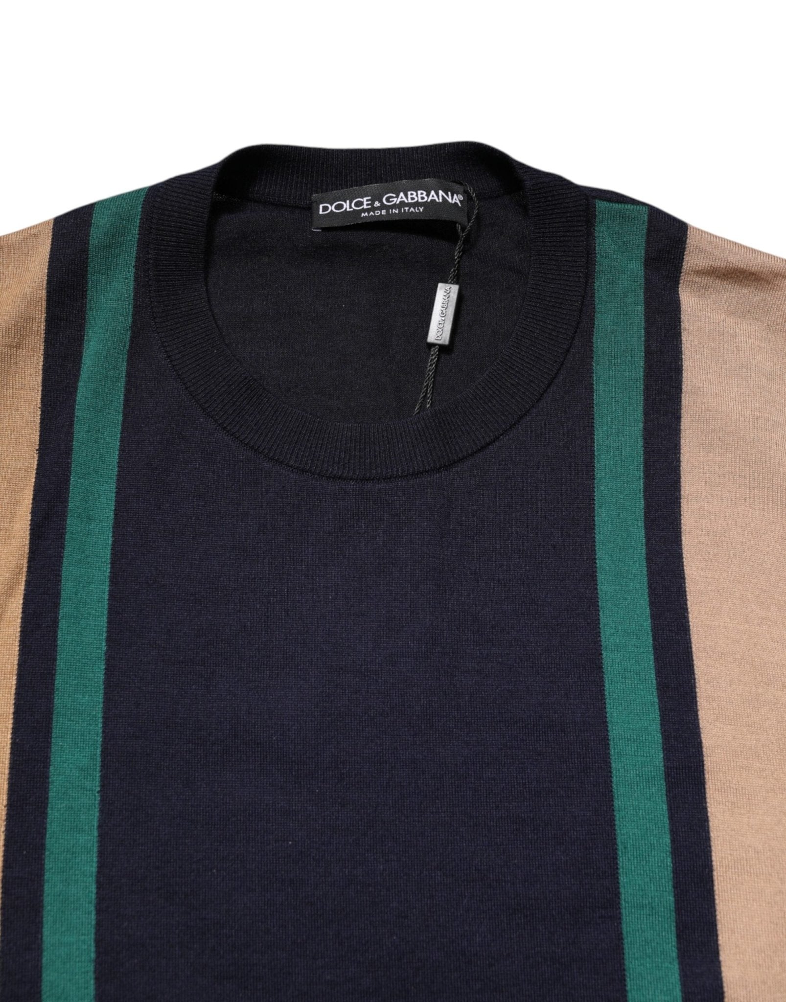 Dolce & Gabbana Multicolor Stripes Crew Neck Pullover Sweater - RIMODA