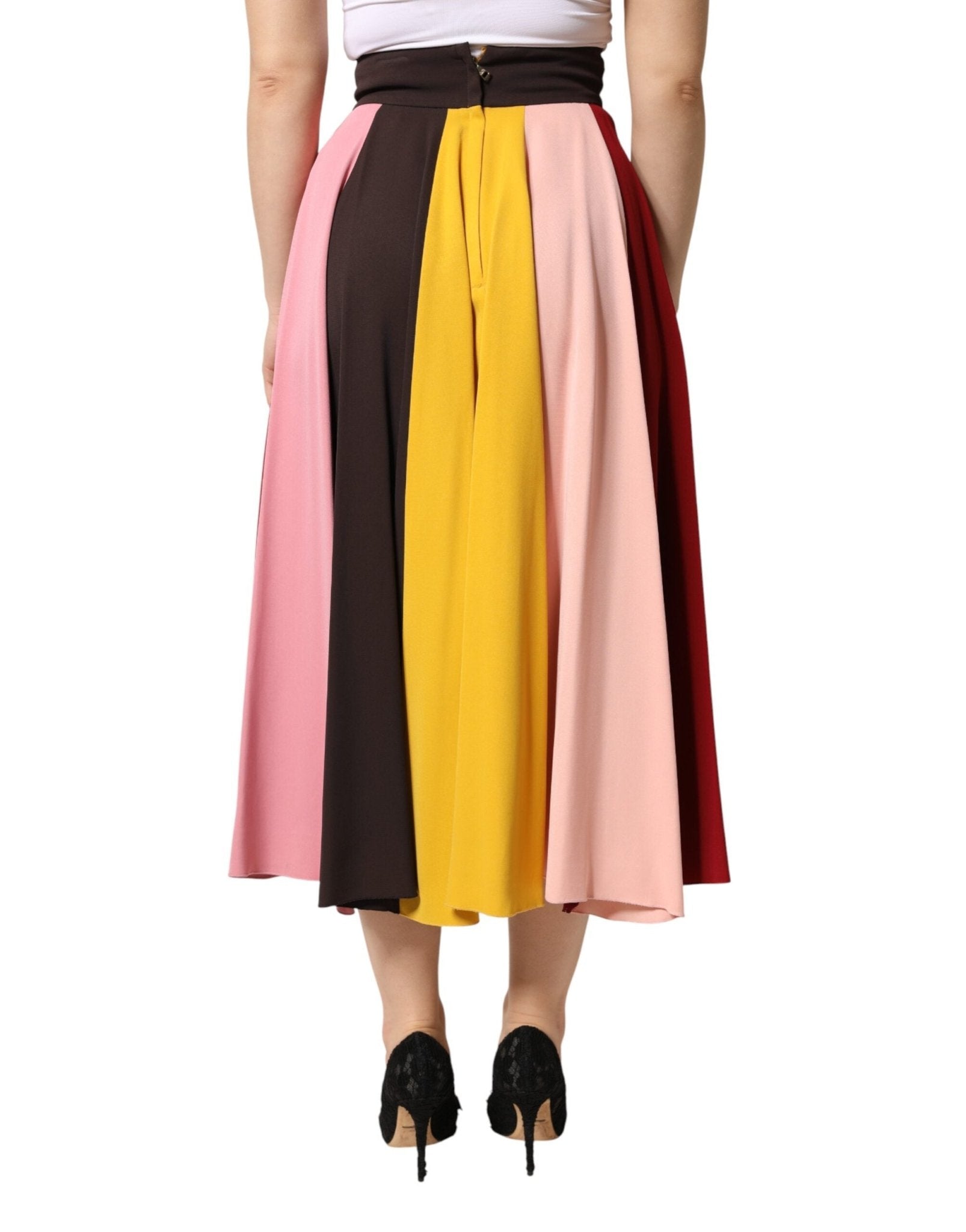 Dolce & Gabbana Multicolor Viscose High Waist Midi Skirt - RIMODA