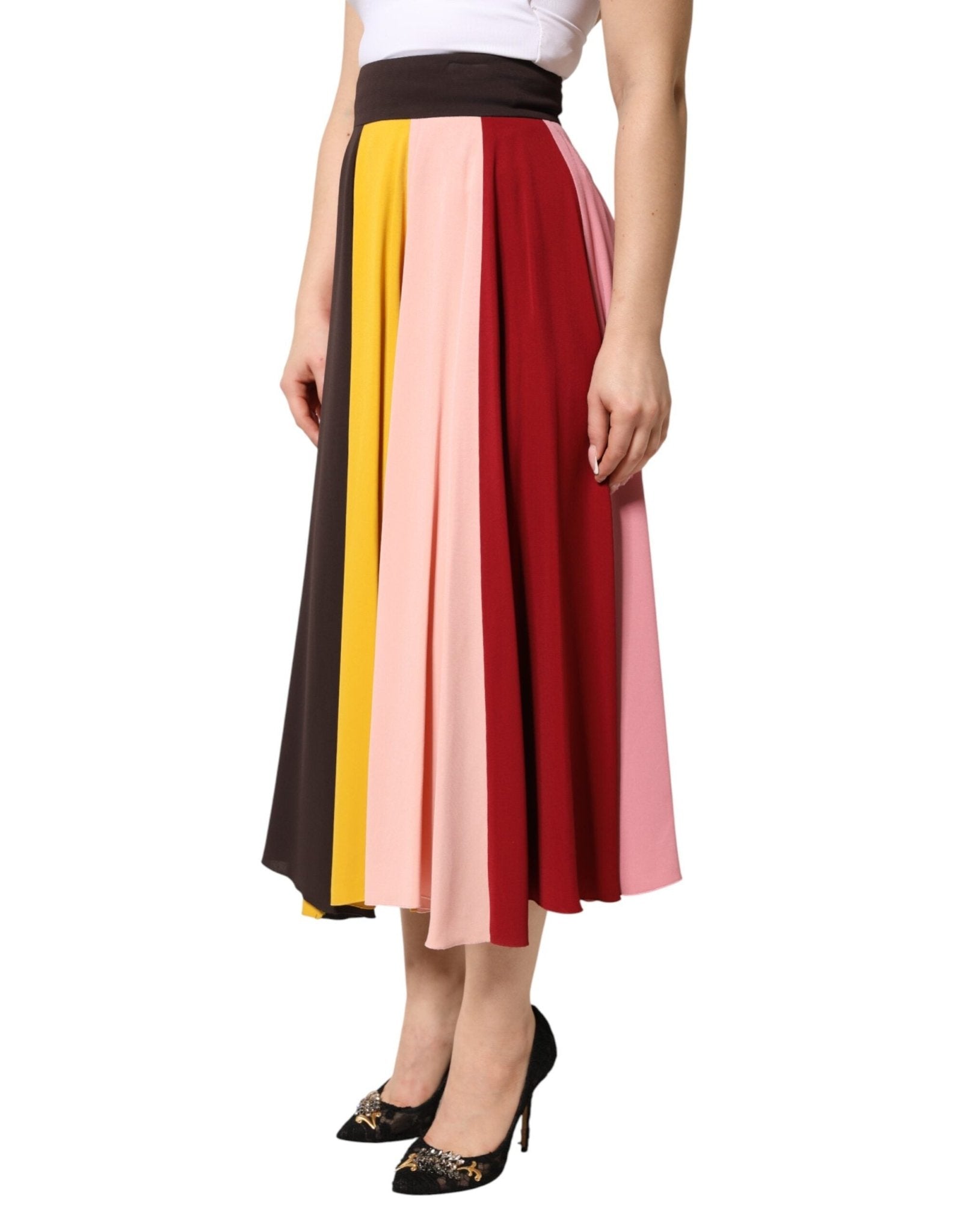 Dolce & Gabbana Multicolor Viscose High Waist Midi Skirt - RIMODA