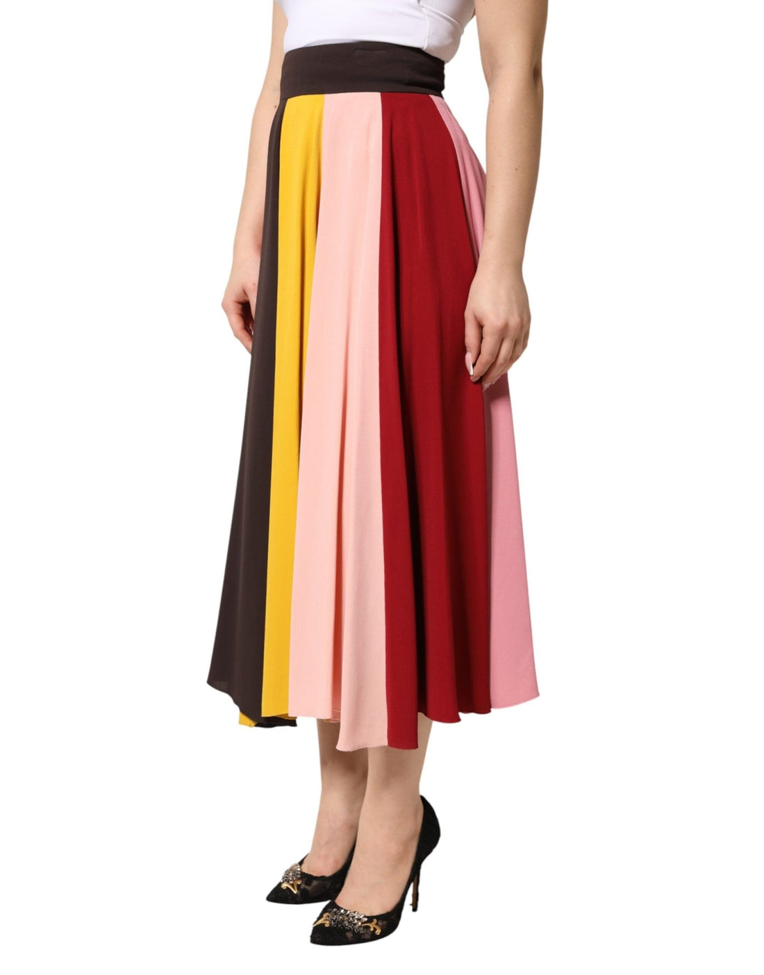 Dolce & Gabbana Multicolor Viscose High Waist Midi Skirt - RIMODA