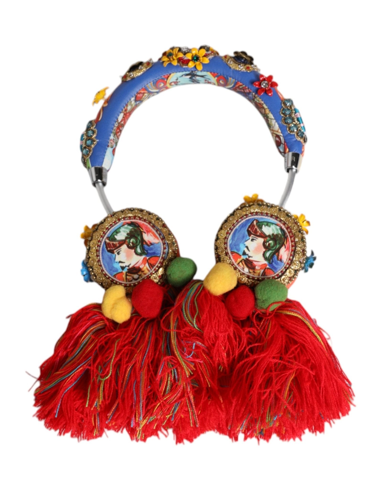 Dolce & Gabbana Multicolor Whimsical Tasseled Crystal Headset Headphones - RIMODA