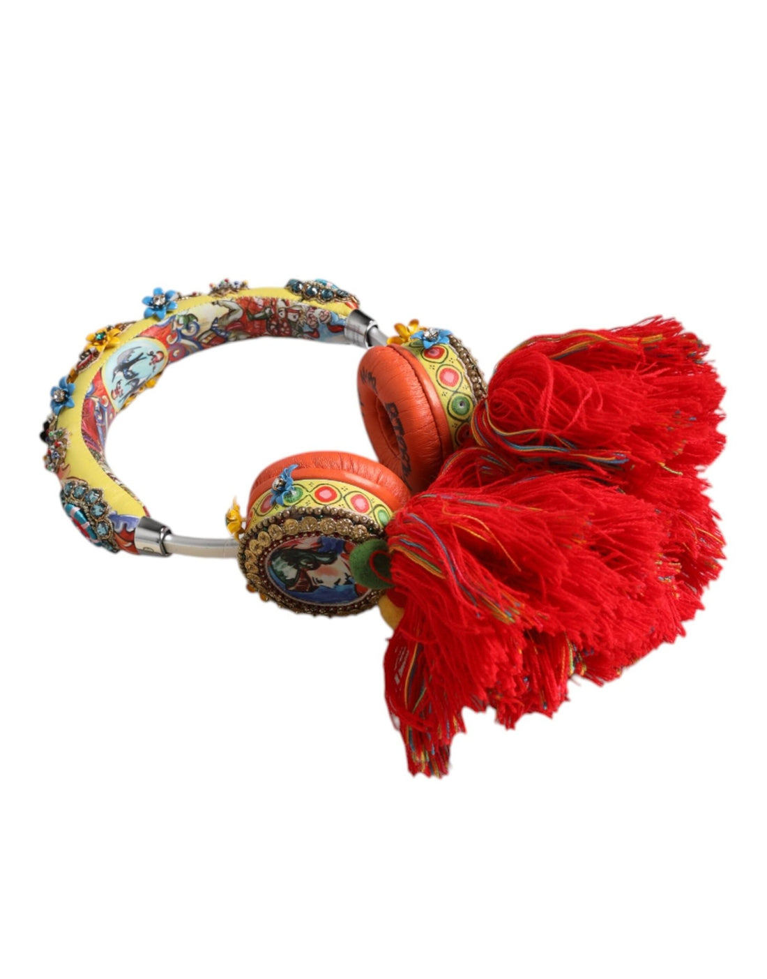 Dolce & Gabbana Multicolor Whimsical Tasseled Crystal Headset Headphones - RIMODA