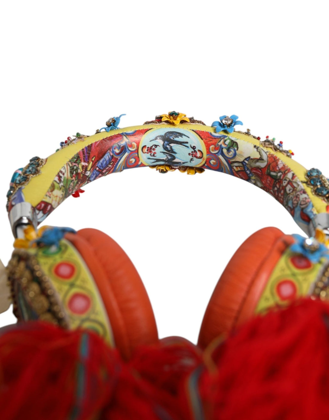 Dolce & Gabbana Multicolor Whimsical Tasseled Crystal Headset Headphones - RIMODA