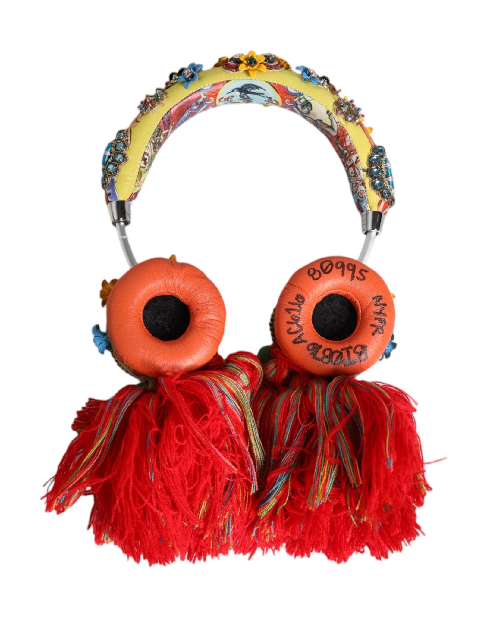 Dolce & Gabbana Multicolor Whimsical Tasseled Crystal Headset Headphones - RIMODA
