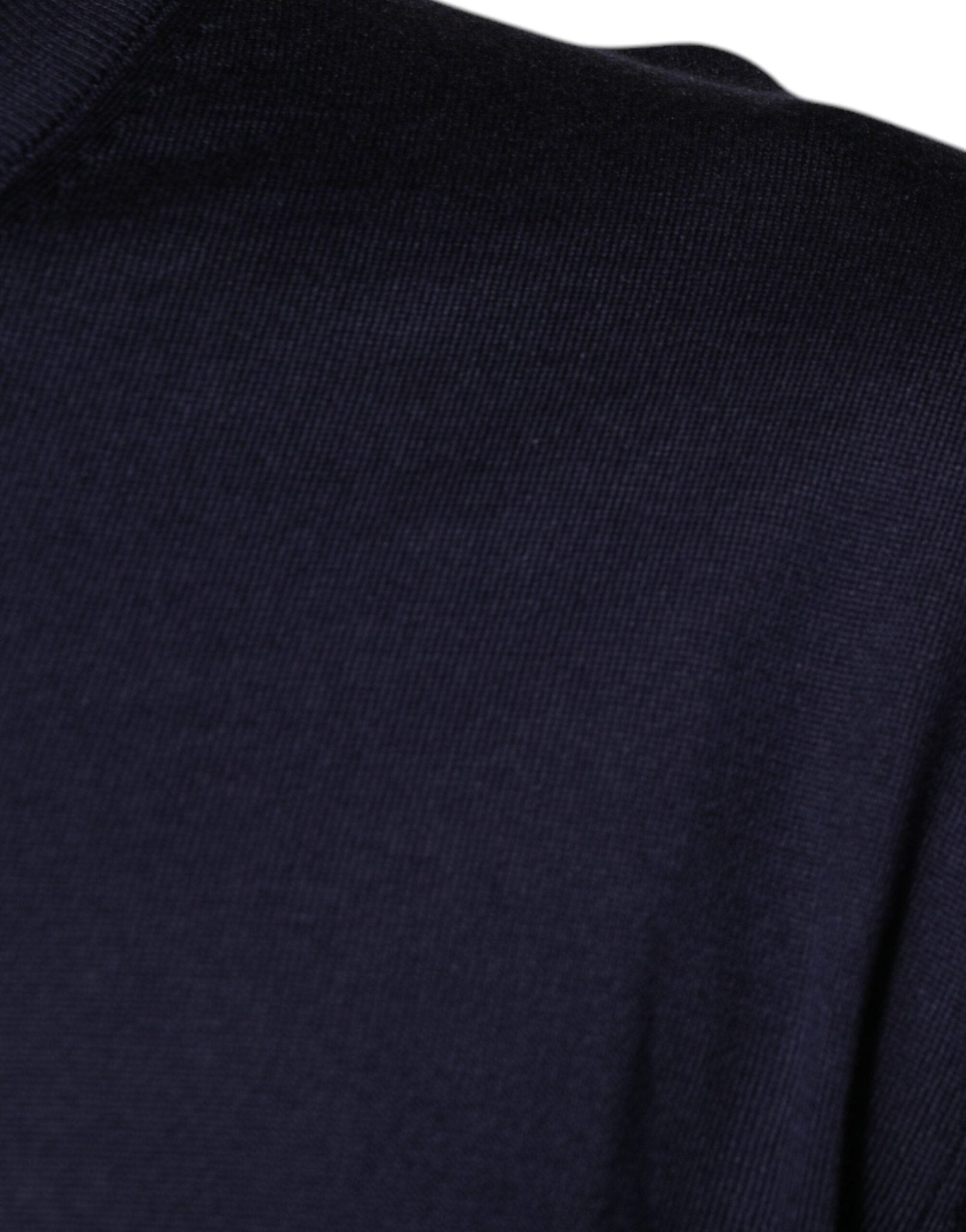 Dolce & Gabbana Navy Blue Silk V-neck Pullover Sweater - RIMODA