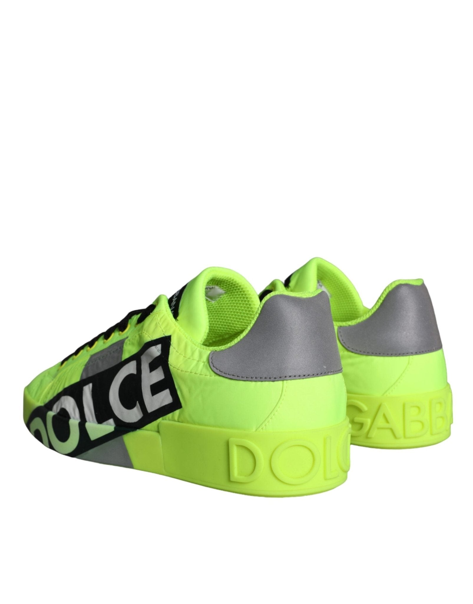 Dolce & Gabbana Neon Green Logo Tape Low Top Sneakers Shoes - RIMODA