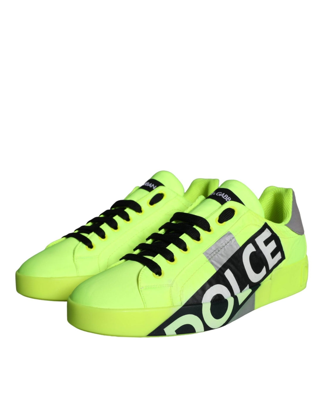 Dolce & Gabbana Neon Green Logo Tape Low Top Sneakers Shoes - RIMODA