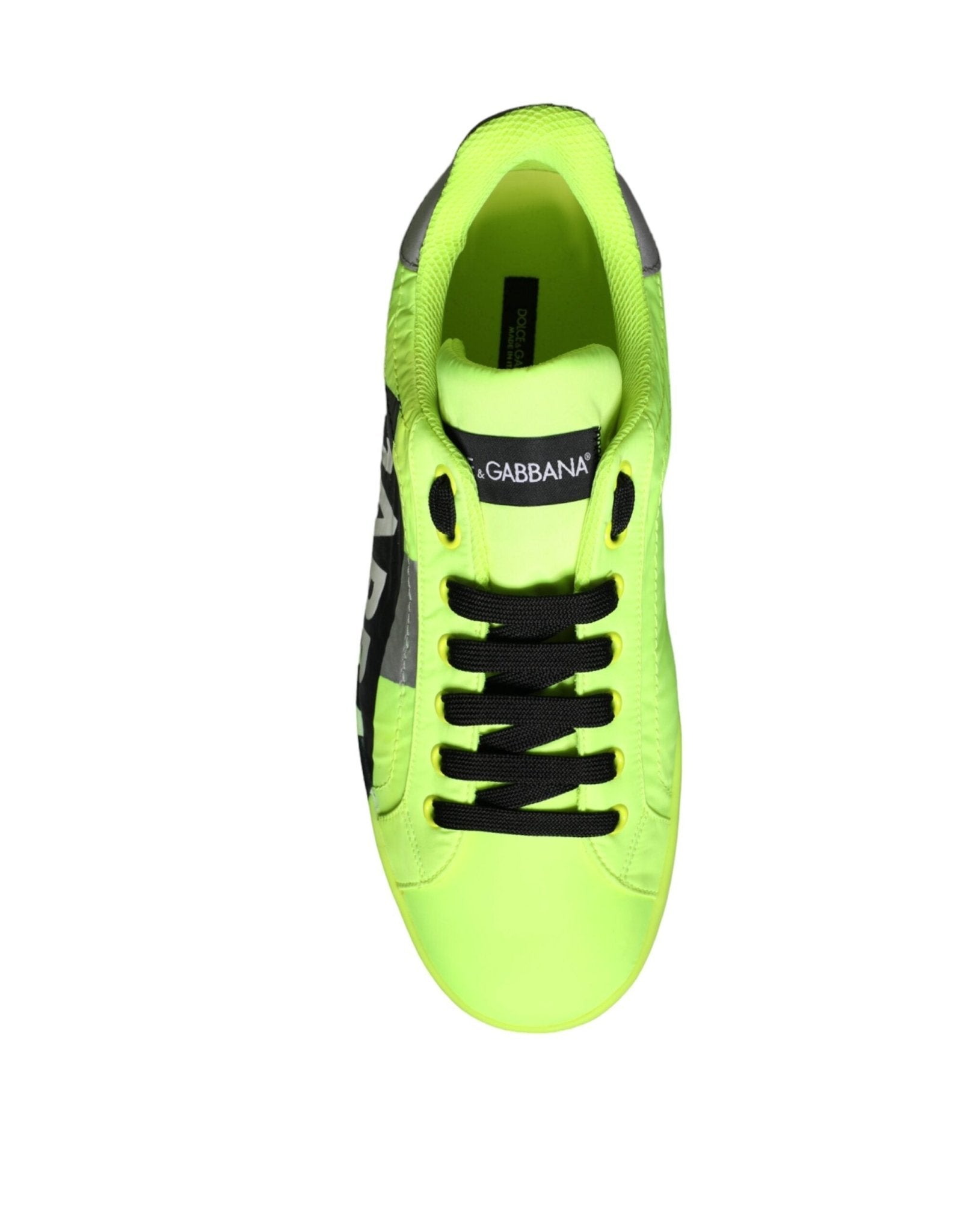 Dolce & Gabbana Neon Green Logo Tape Low Top Sneakers Shoes - RIMODA