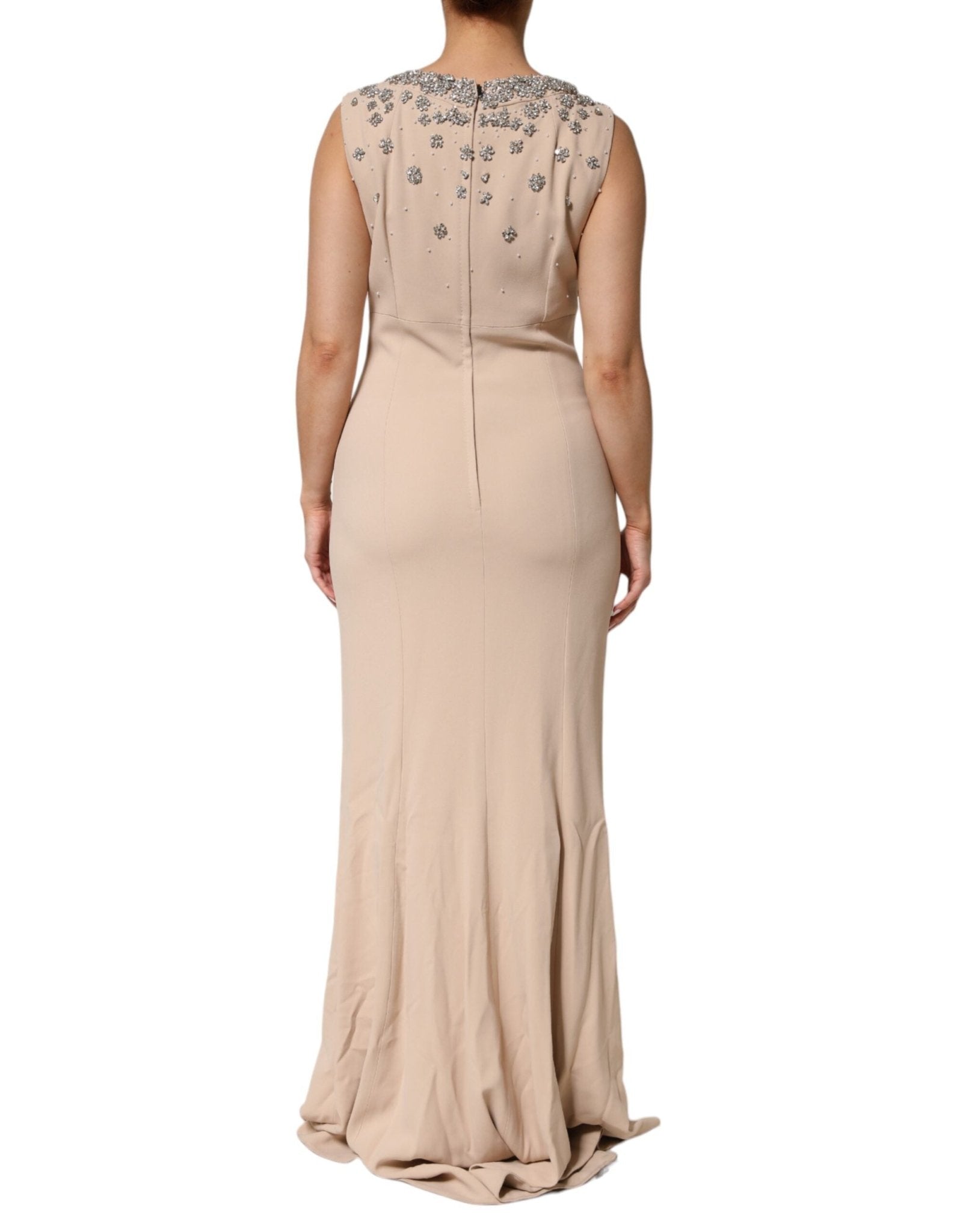 Dolce & Gabbana Nude Ecru Beaded Crystal Embellished Dress - RIMODA