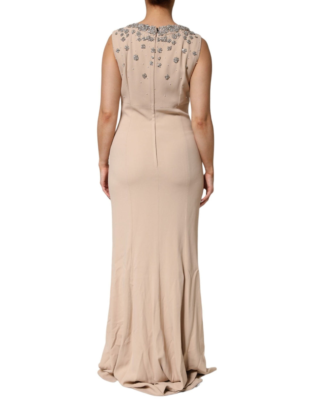 Dolce & Gabbana Nude Ecru Beaded Crystal Embellished Dress - RIMODA