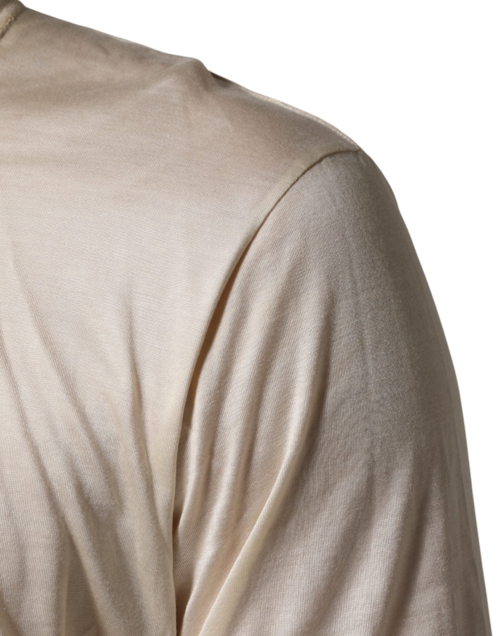 Dolce & Gabbana Off White Cotton Blend Men Henley T-shirt - RIMODA