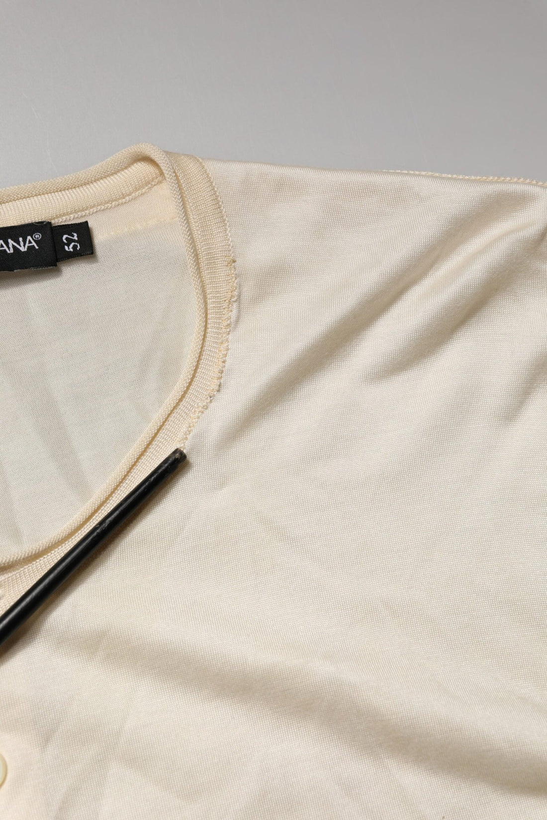 Dolce & Gabbana Off White Cotton Blend Men Henley T-shirt - RIMODA