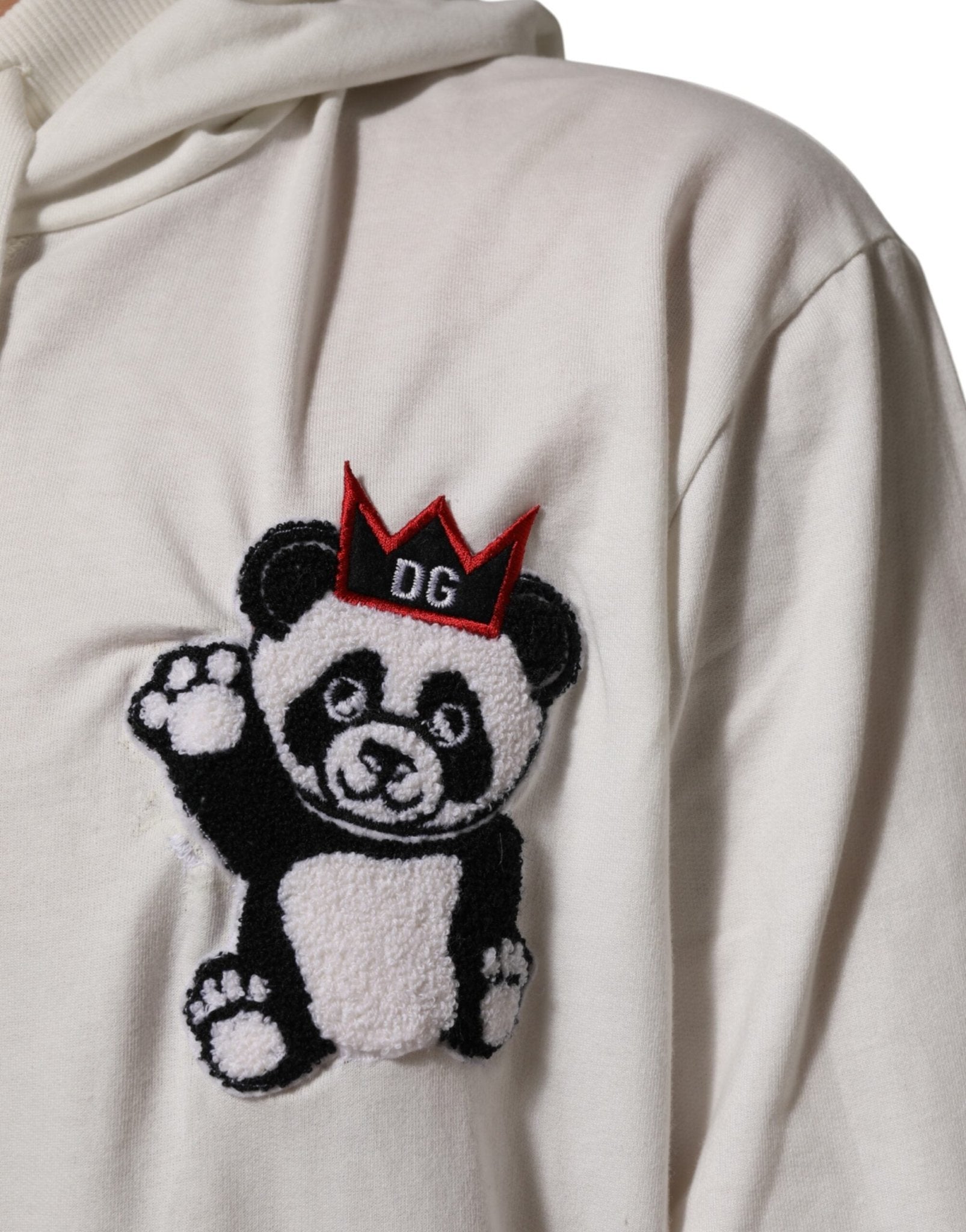 Dolce & Gabbana Off White Cotton Panda Hooded Sweatshirt Sweater - RIMODA