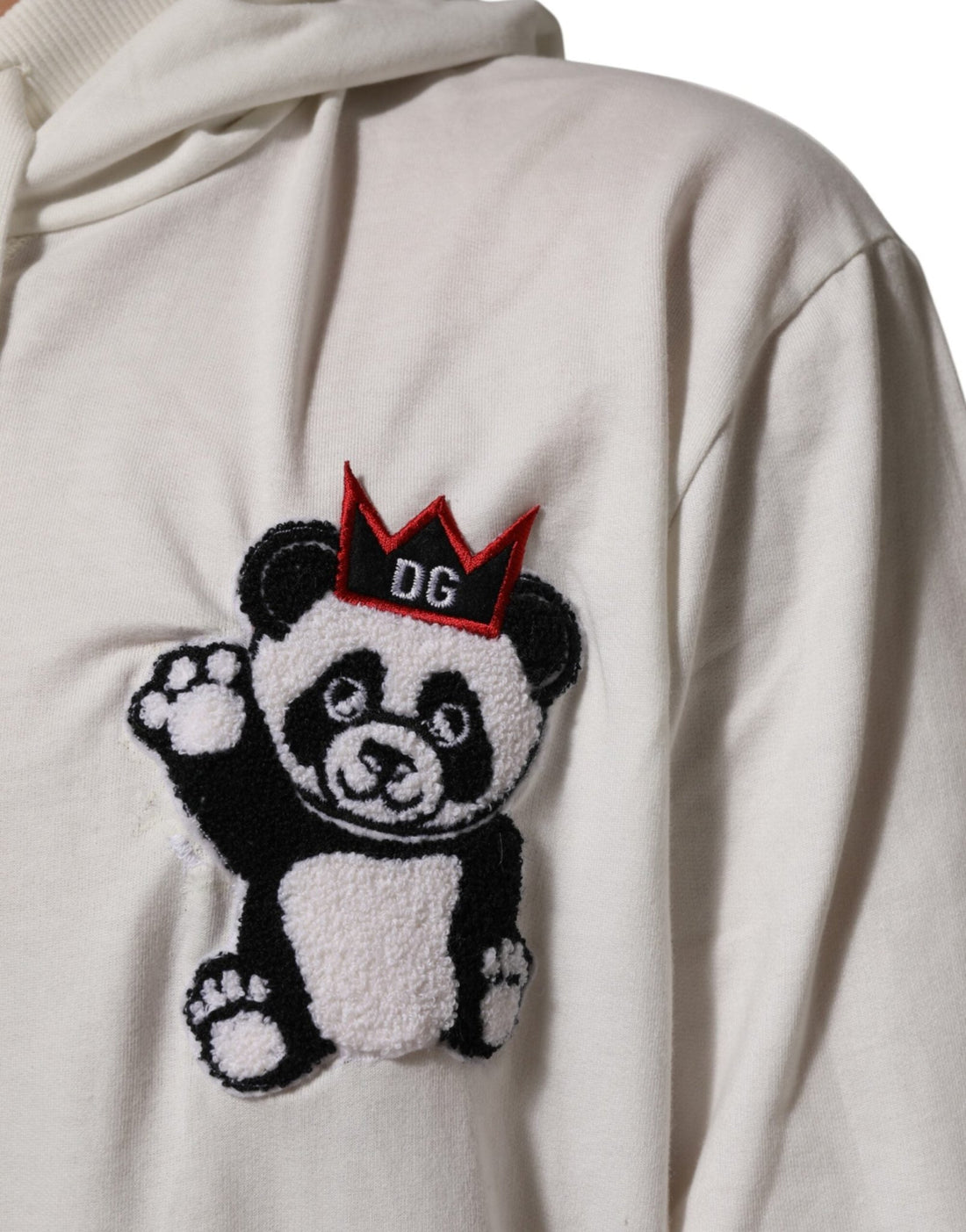 Dolce & Gabbana Off White Cotton Panda Hooded Sweatshirt Sweater - RIMODA
