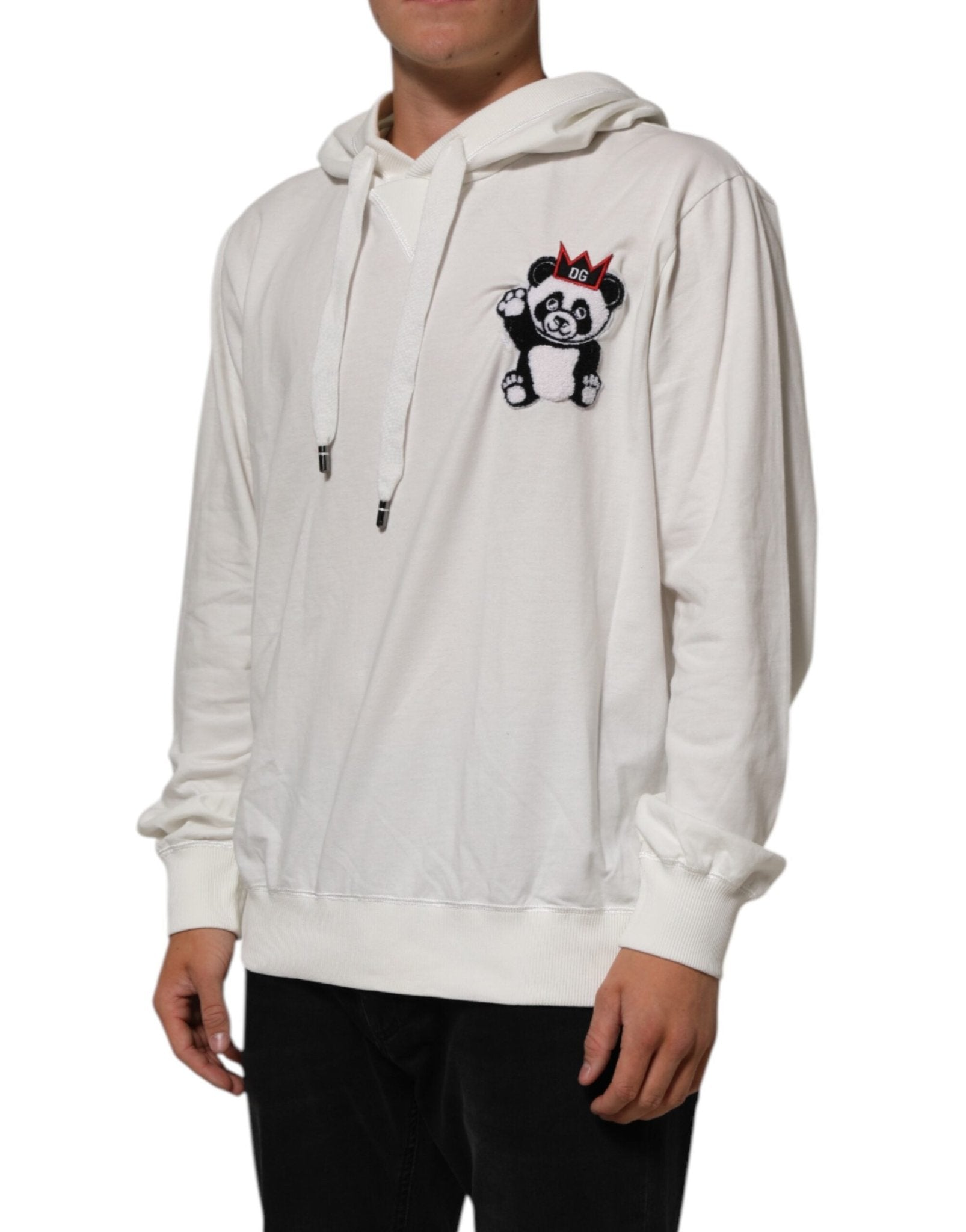 Dolce & Gabbana Off White Cotton Panda Hooded Sweatshirt Sweater - RIMODA