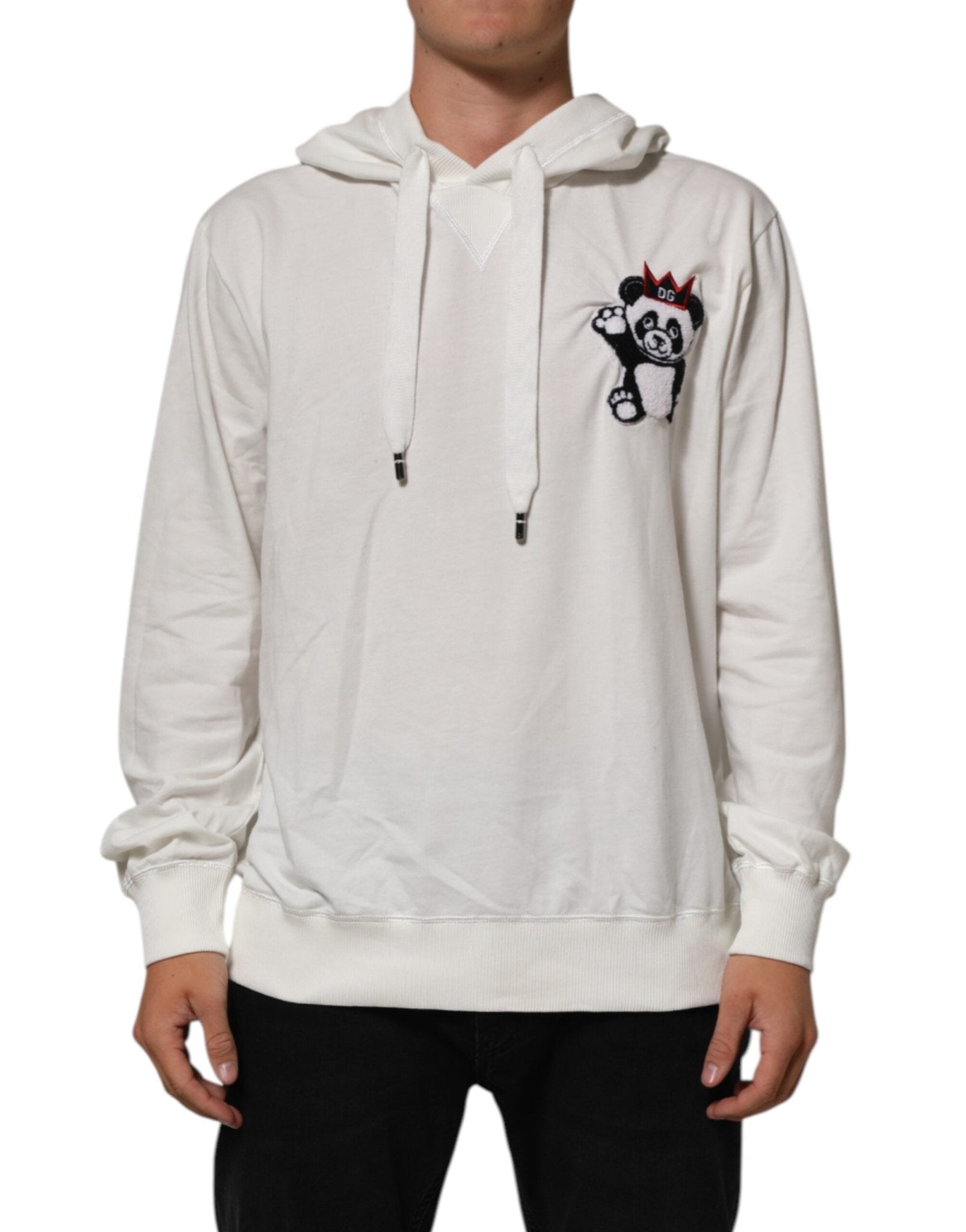 Dolce & Gabbana Off White Cotton Panda Hooded Sweatshirt Sweater - RIMODA