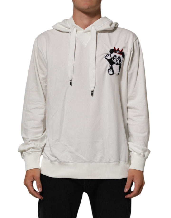 Dolce & Gabbana Off White Cotton Panda Hooded Sweatshirt Sweater - RIMODA