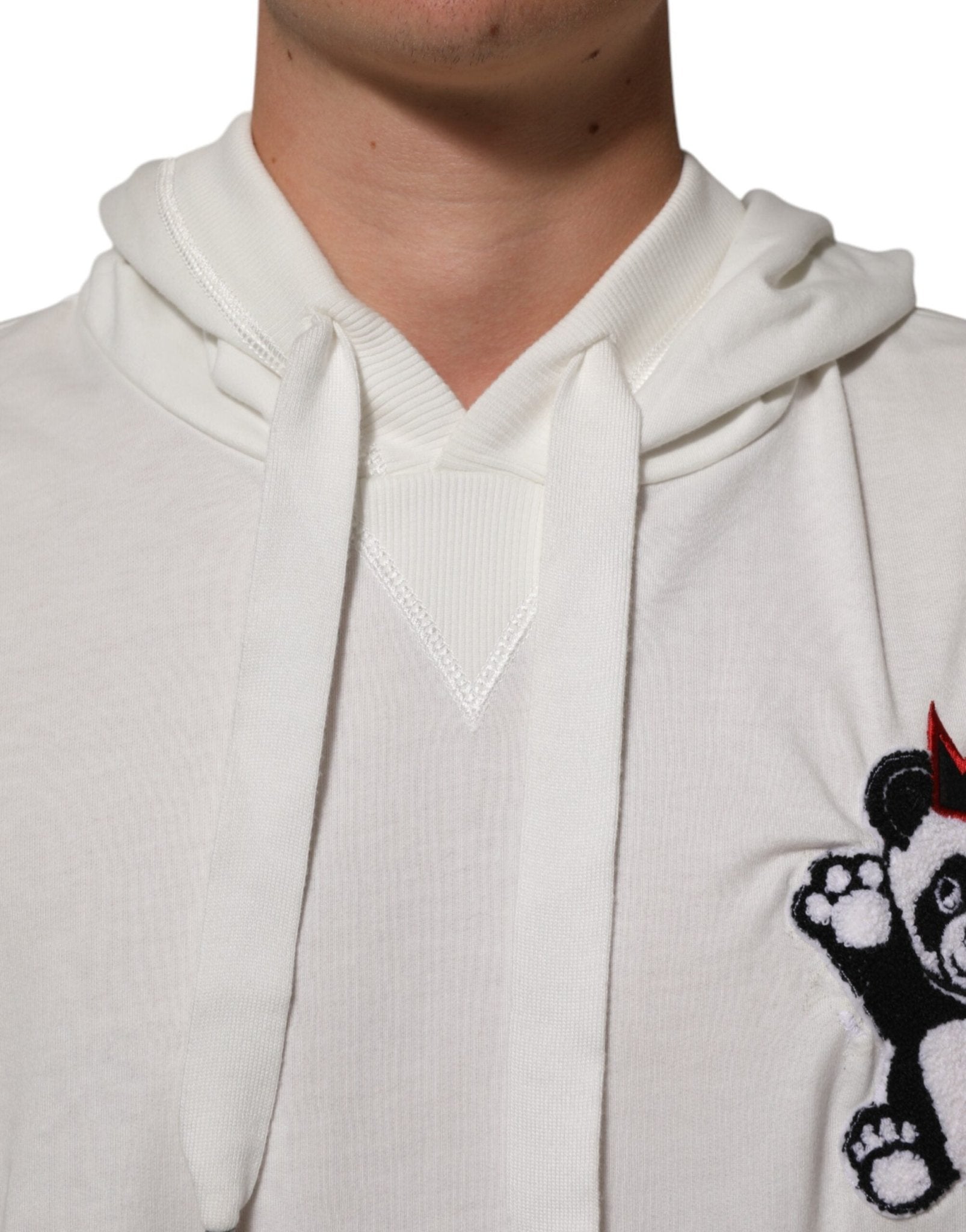 Dolce & Gabbana Off White Cotton Panda Hooded Sweatshirt Sweater - RIMODA