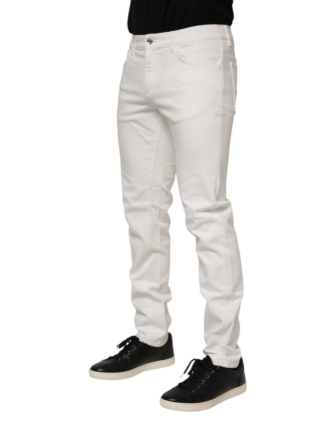 Dolce & Gabbana Off White Cotton Stretch Slim Fit Denim Jeans - RIMODA
