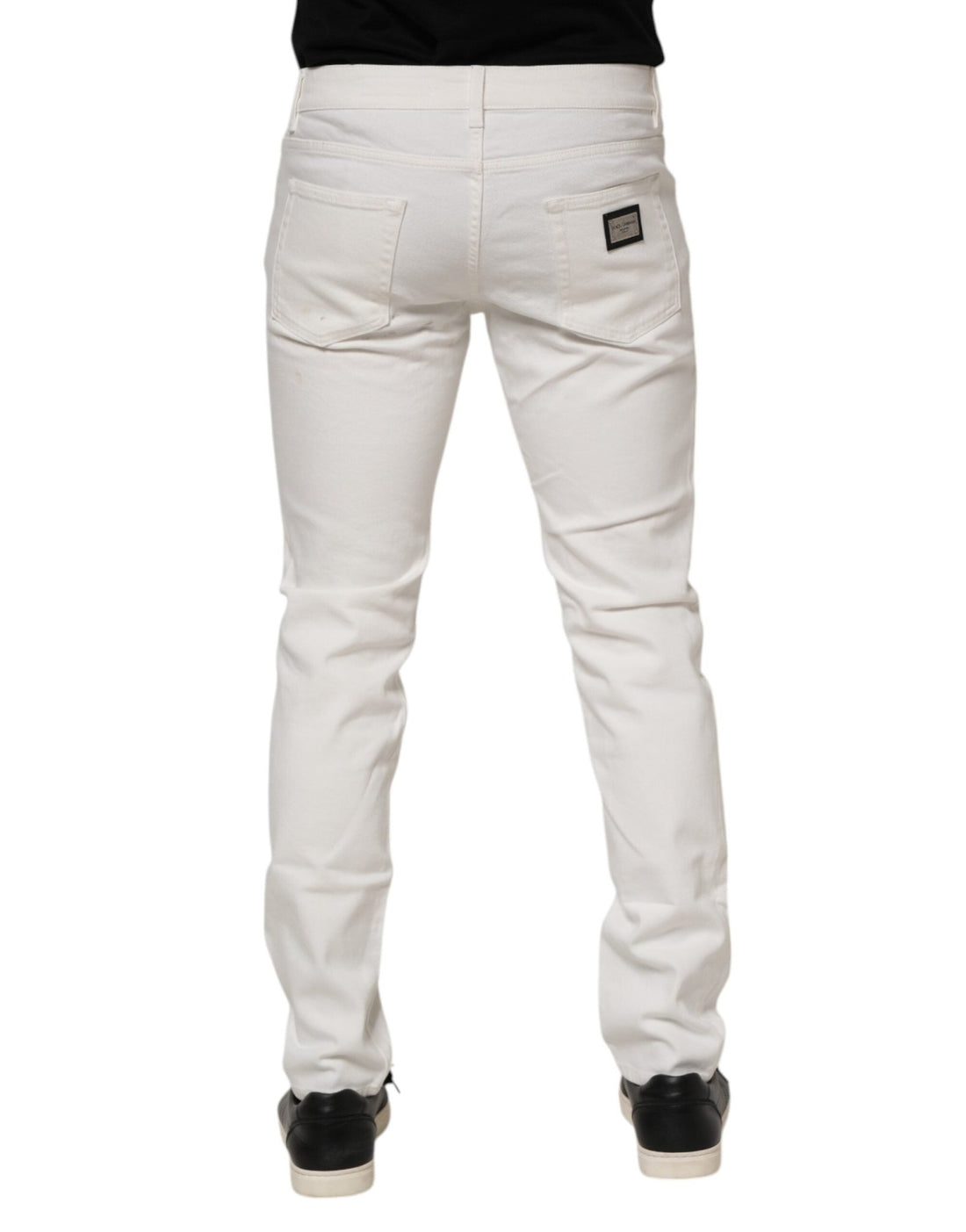Dolce & Gabbana Off White Cotton Stretch Slim Fit Denim Jeans - RIMODA