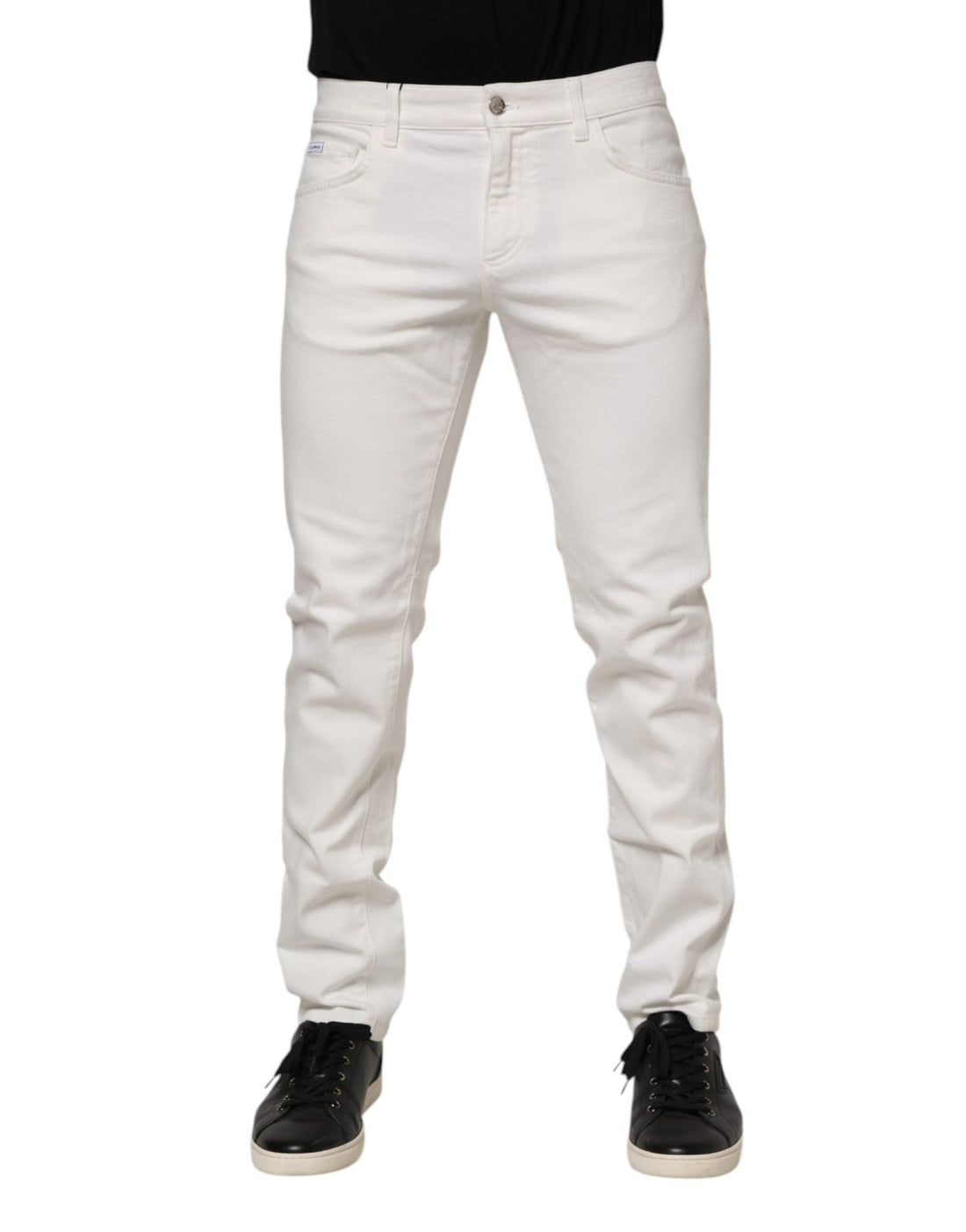 Dolce & Gabbana Off White Cotton Stretch Slim Fit Denim Jeans - RIMODA